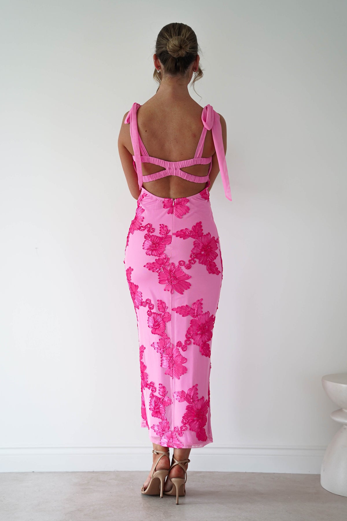 Mahalia Floral Appliqué Maxi Dress | Pink-Oh Hello Clothing