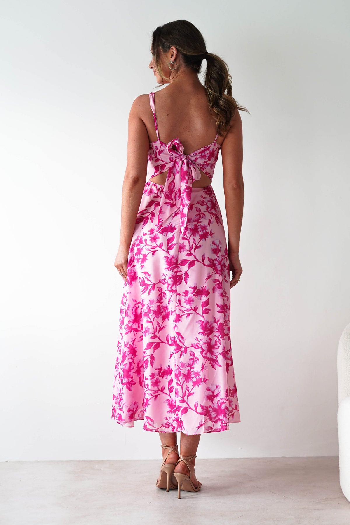 Maisie Floral Skater Maxi Dress | Pink-Oh Hello Clothing