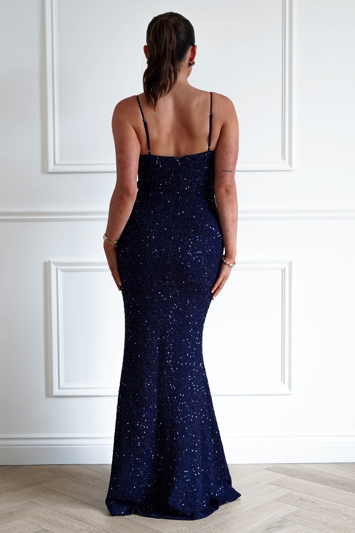 Maria Sequin Bodycon Maxi Gown | Navy-Oh Hello Clothing