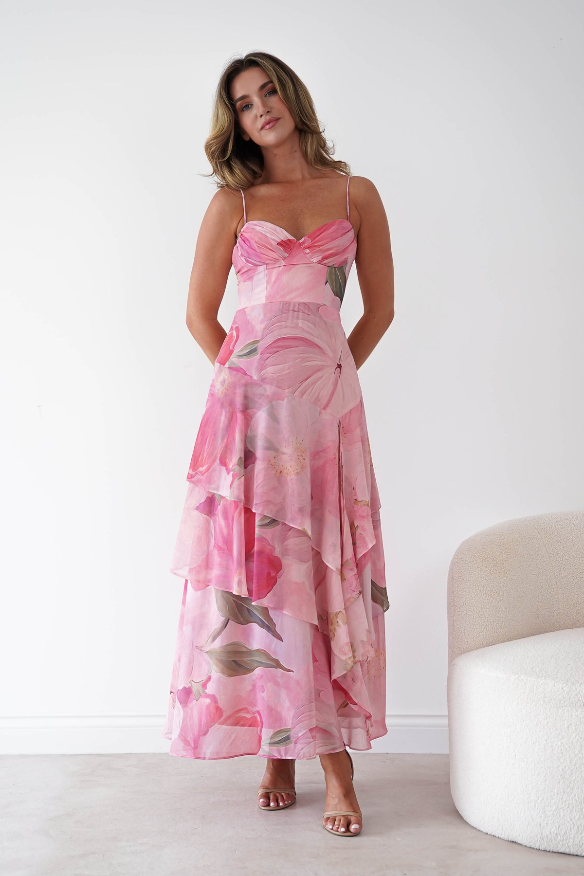 Maroma Floral Layered Maxi Dress | Pink-Oh Hello Clothing