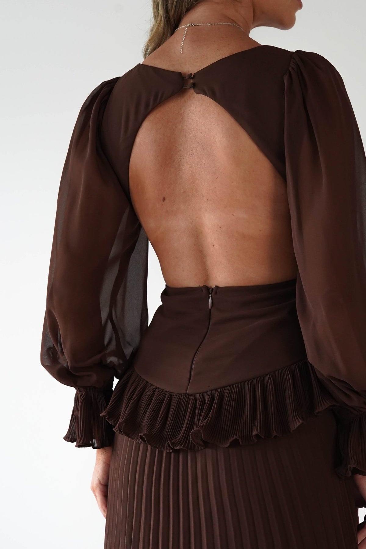 Middleton Pleated Maxi Dress | Brown-Oh Hello Clothing