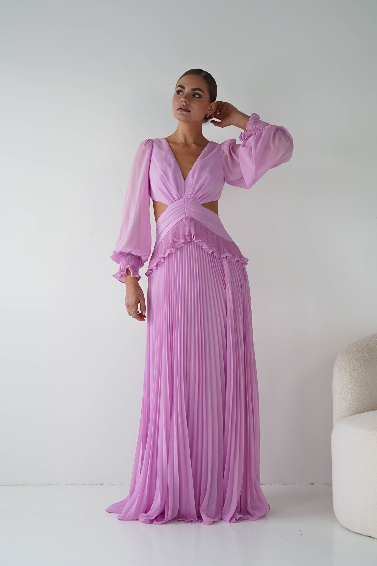 Middleton Pleated Maxi Dress | Pink-Oh Hello Clothing