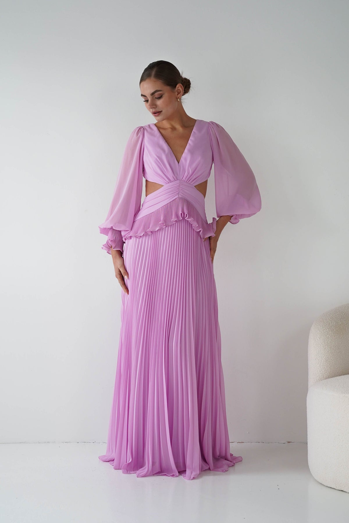 Middleton Pleated Maxi Dress | Pink-Oh Hello Clothing