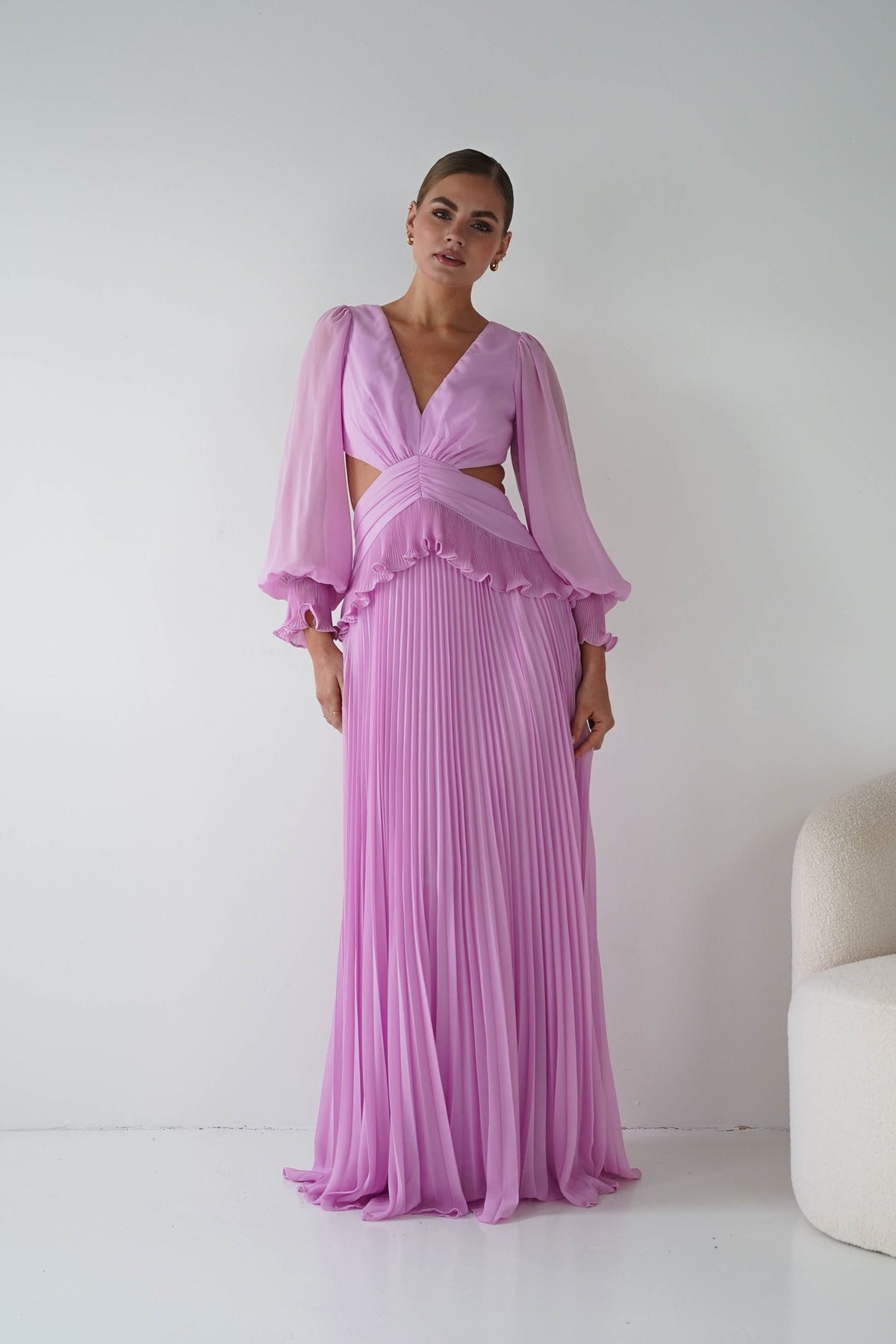 Middleton Pleated Maxi Dress | Pink-Oh Hello Clothing