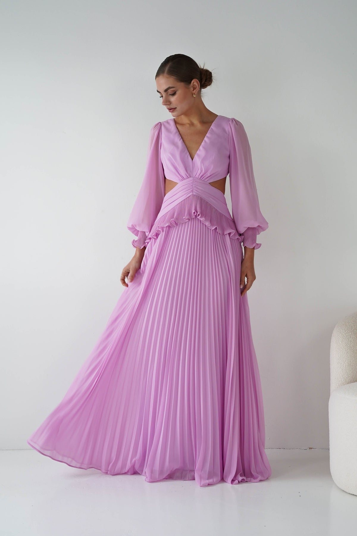 Middleton Pleated Maxi Dress | Pink-Oh Hello Clothing