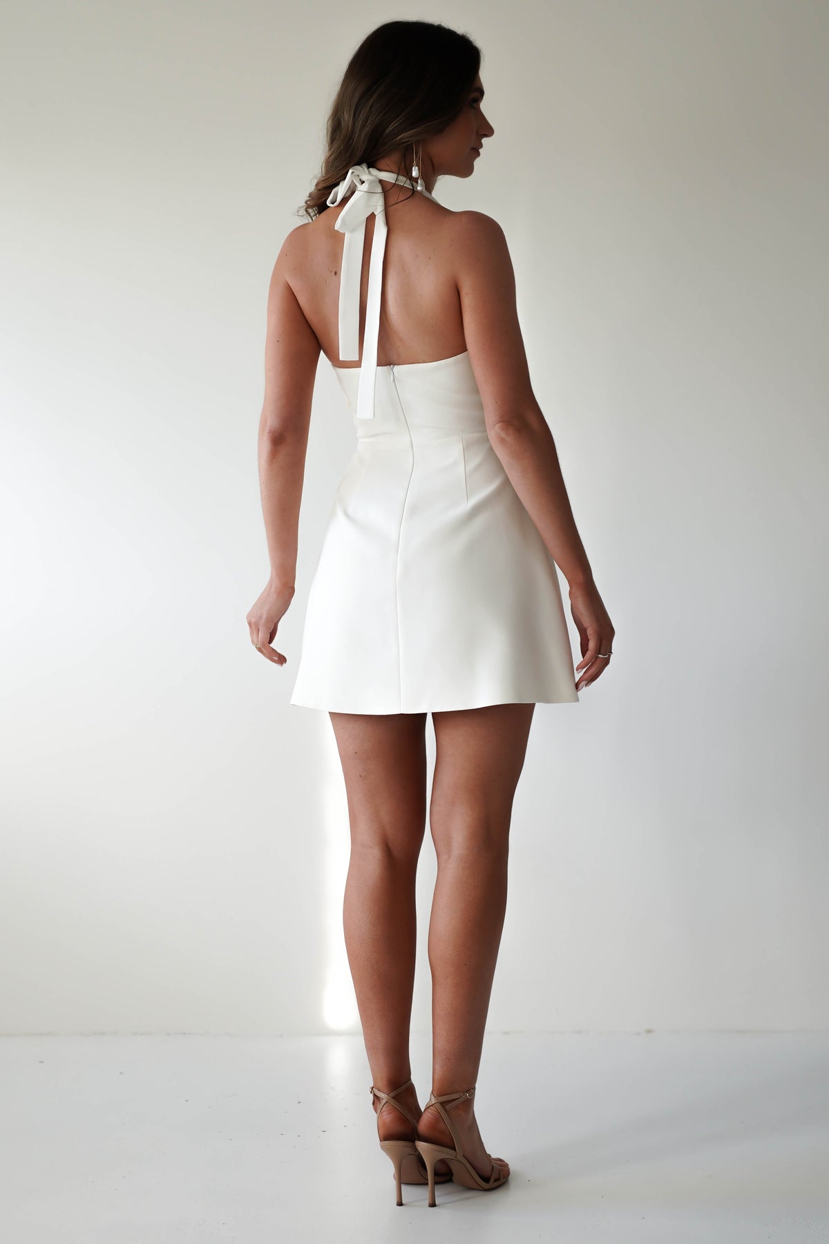 Morocco Halterneck Mini Dress | White-Oh Hello Clothing