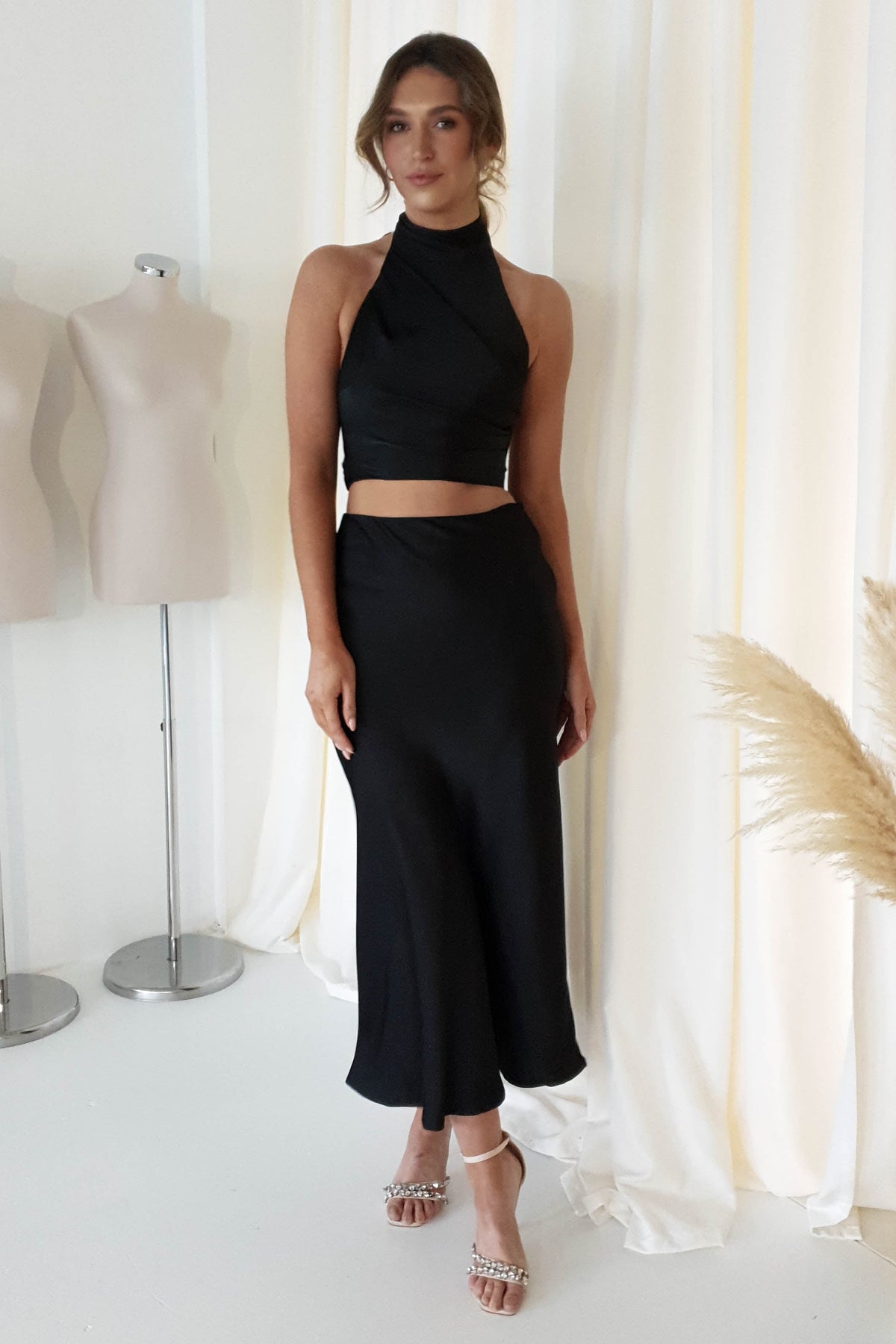 Pamela Satin Top | Black-Oh Hello Clothing