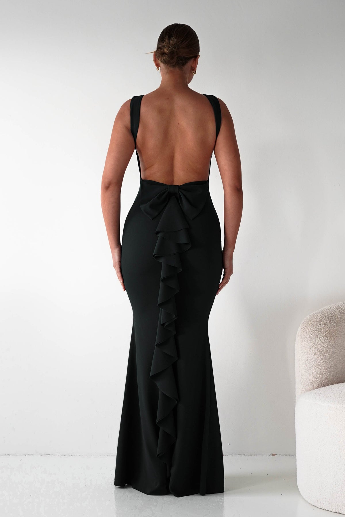 Samantha Bow Detail Maxi Dress | Black-Oh Hello Clothing