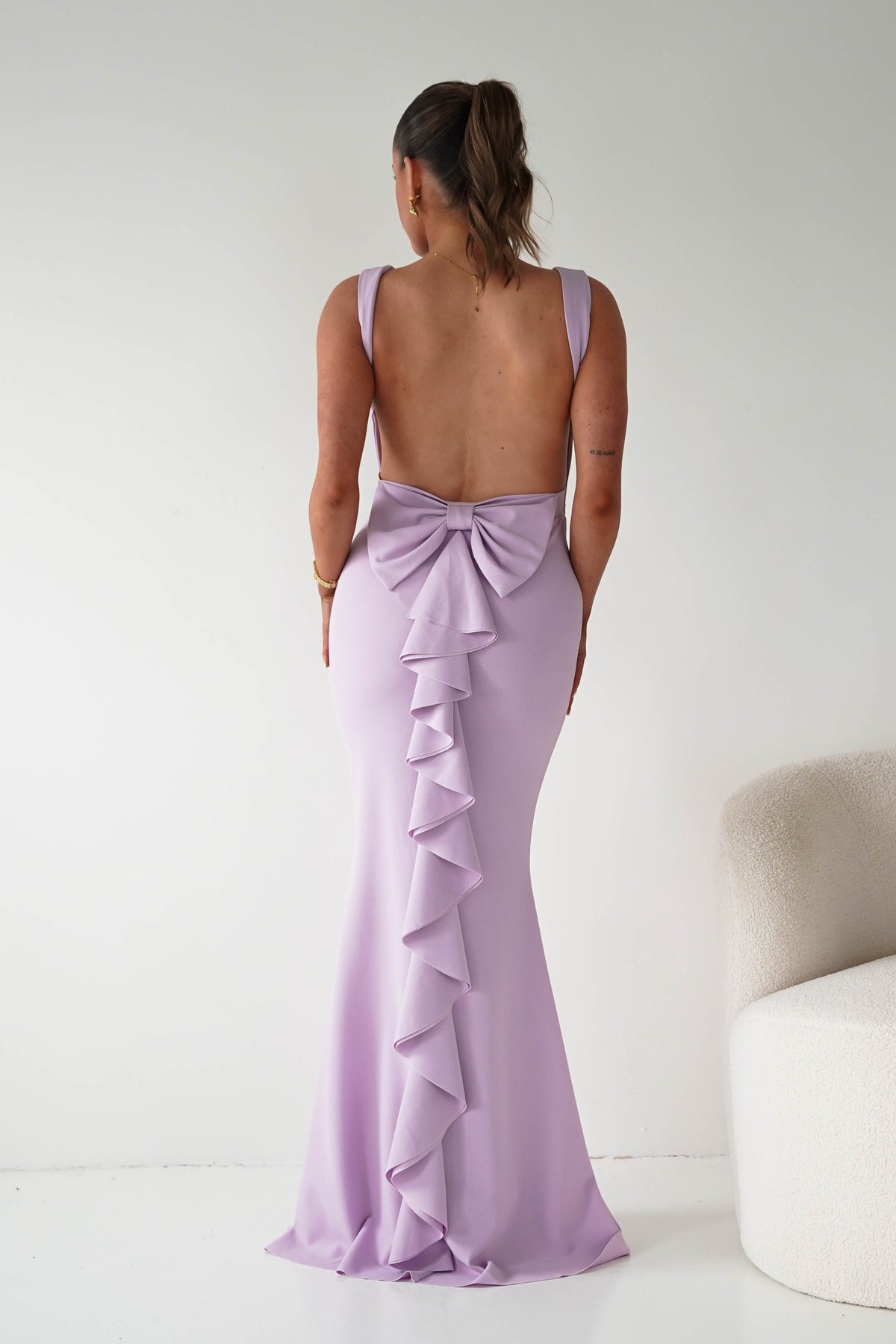 Samantha Bow Detail Maxi Dress | Lilac-Oh Hello Clothing