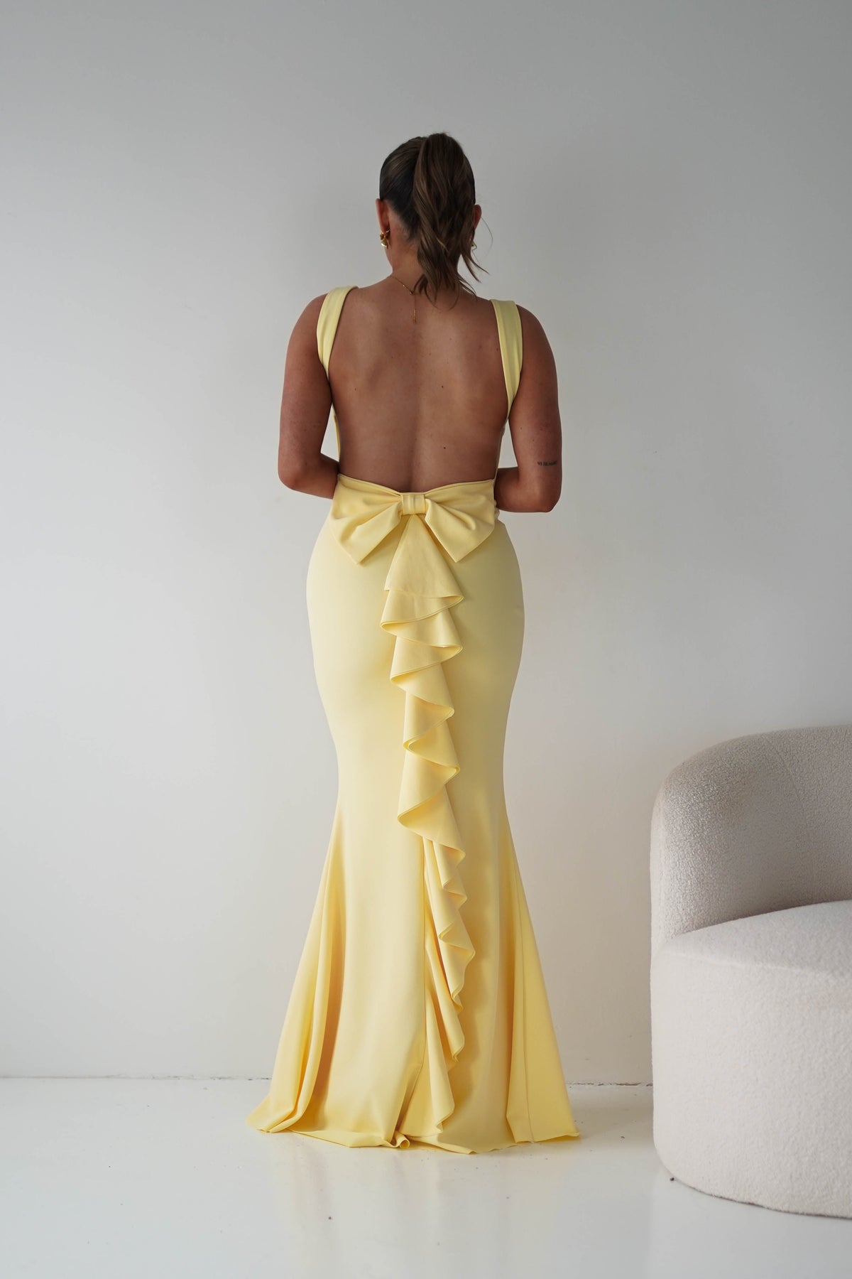 Samantha Bow Detail Maxi Dress | Yellow-Oh Hello Clothing