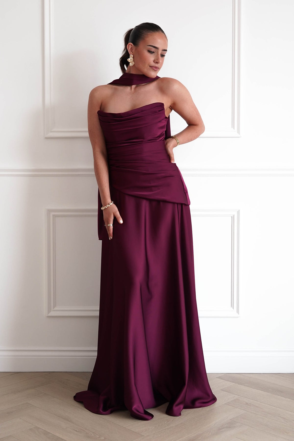 Sheree Dropped Waist Corset Maxi Dress | Wine-Oh Hello Clothing