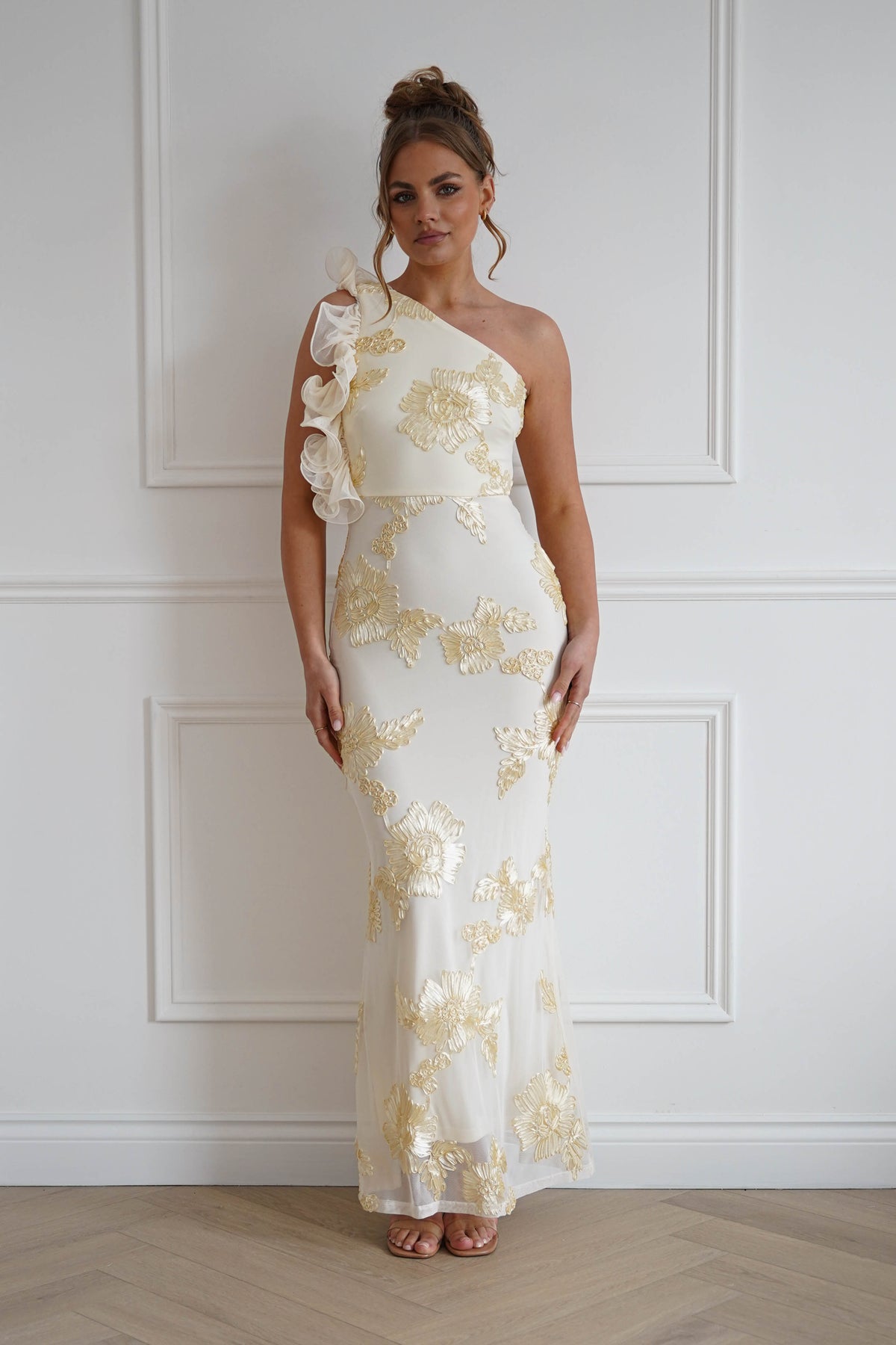 Siren Bodycon Maxi Dress | Light Yellow-Oh Hello Clothing