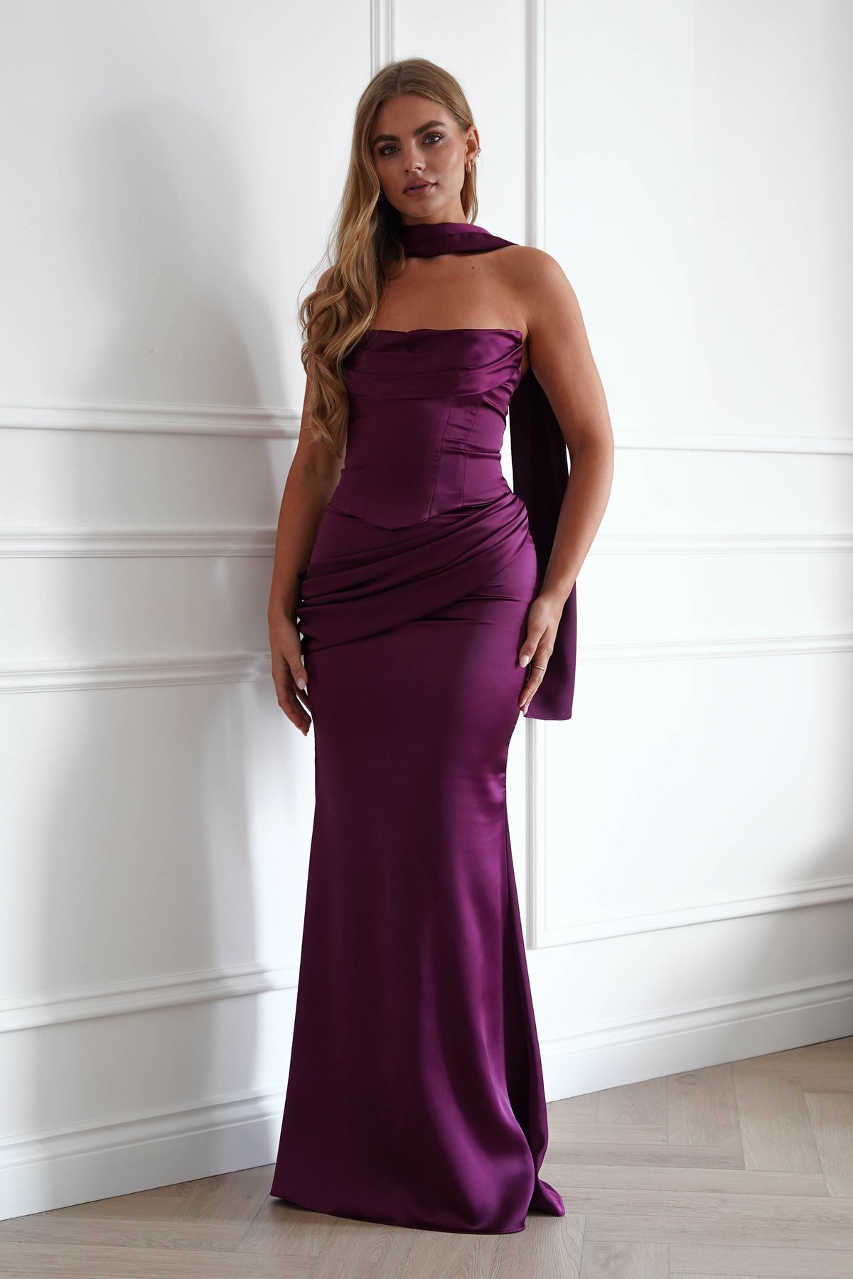 Solace Draped Corset & Skirt 2 Piece | Mulberry-Oh Hello Clothing
