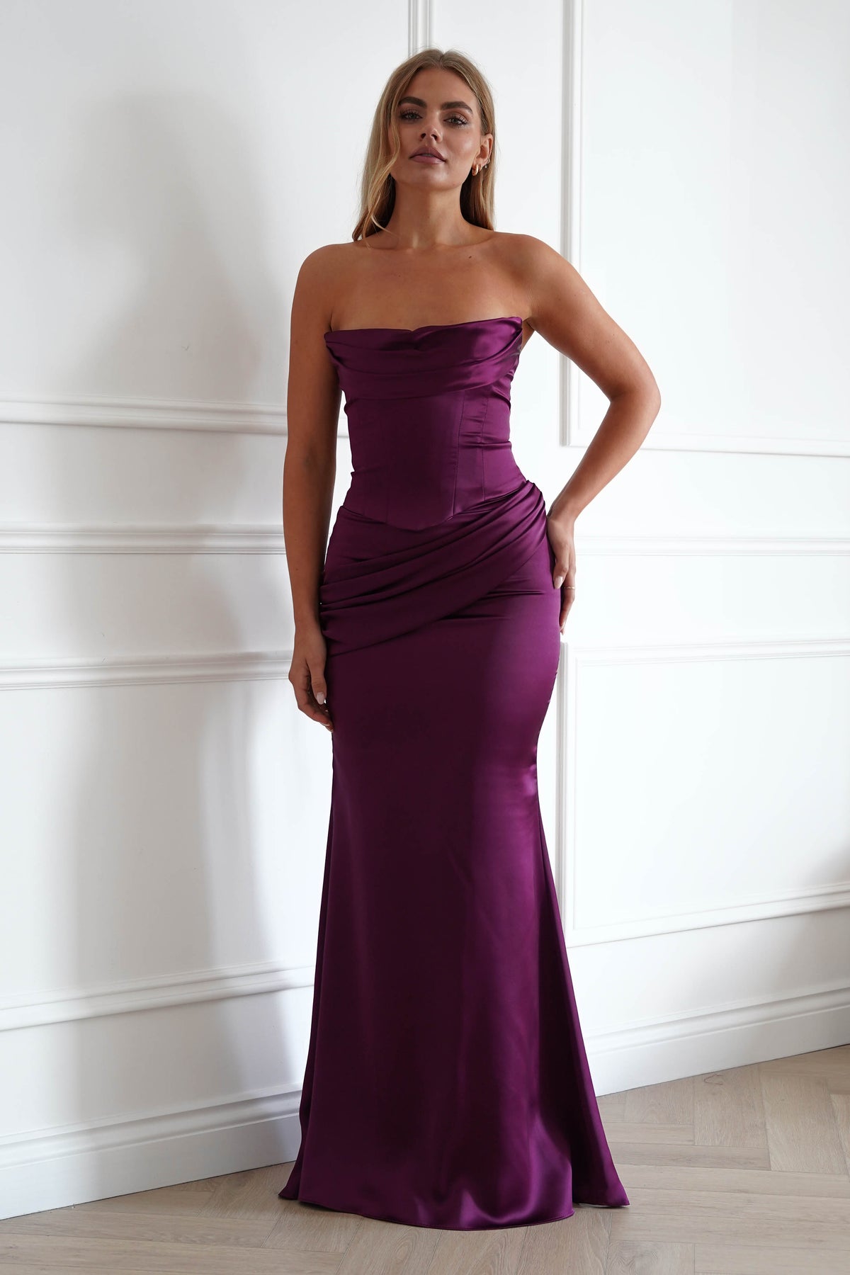 Solace Draped Corset & Skirt 2 Piece | Mulberry-Oh Hello Clothing