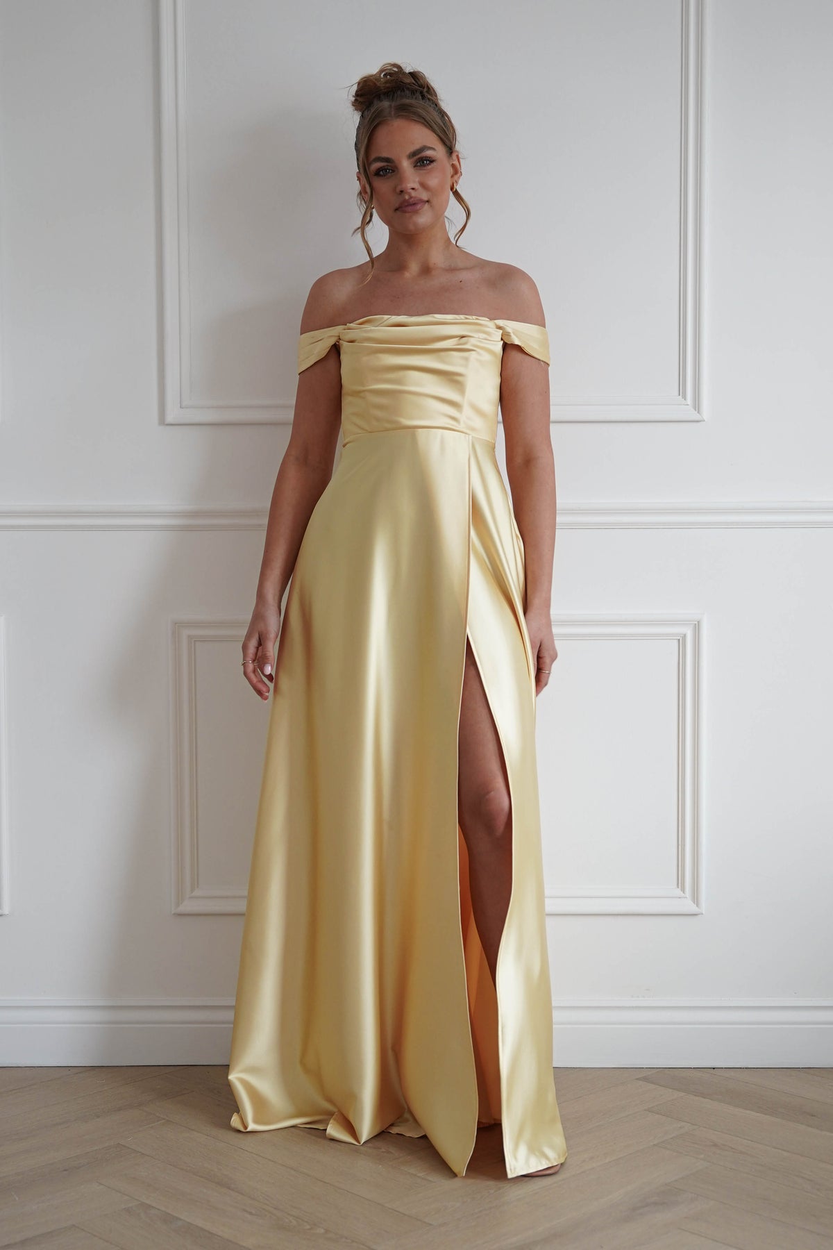 Starling Soft Satin Maxi Dress | Yellow-Oh Hello Clothing