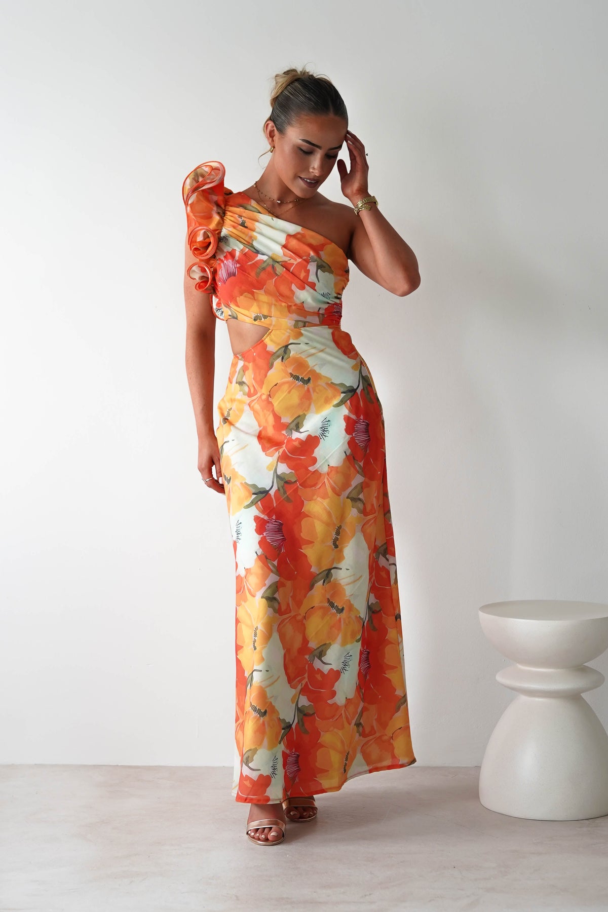 Summer Fruits Maxi Dress | Orange Print-Oh Hello Clothing