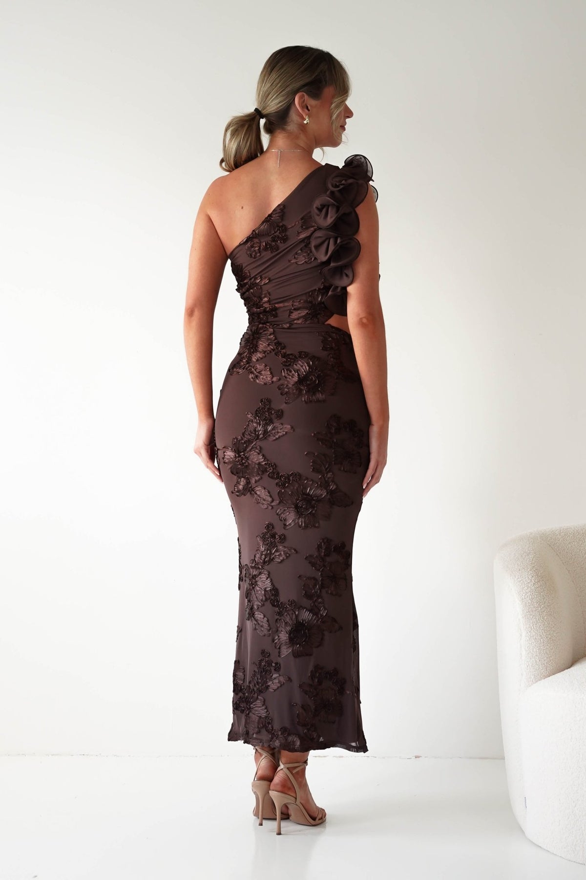 Sydney Bodycon Maxi Dress | Brown Textured-Oh Hello Clothing