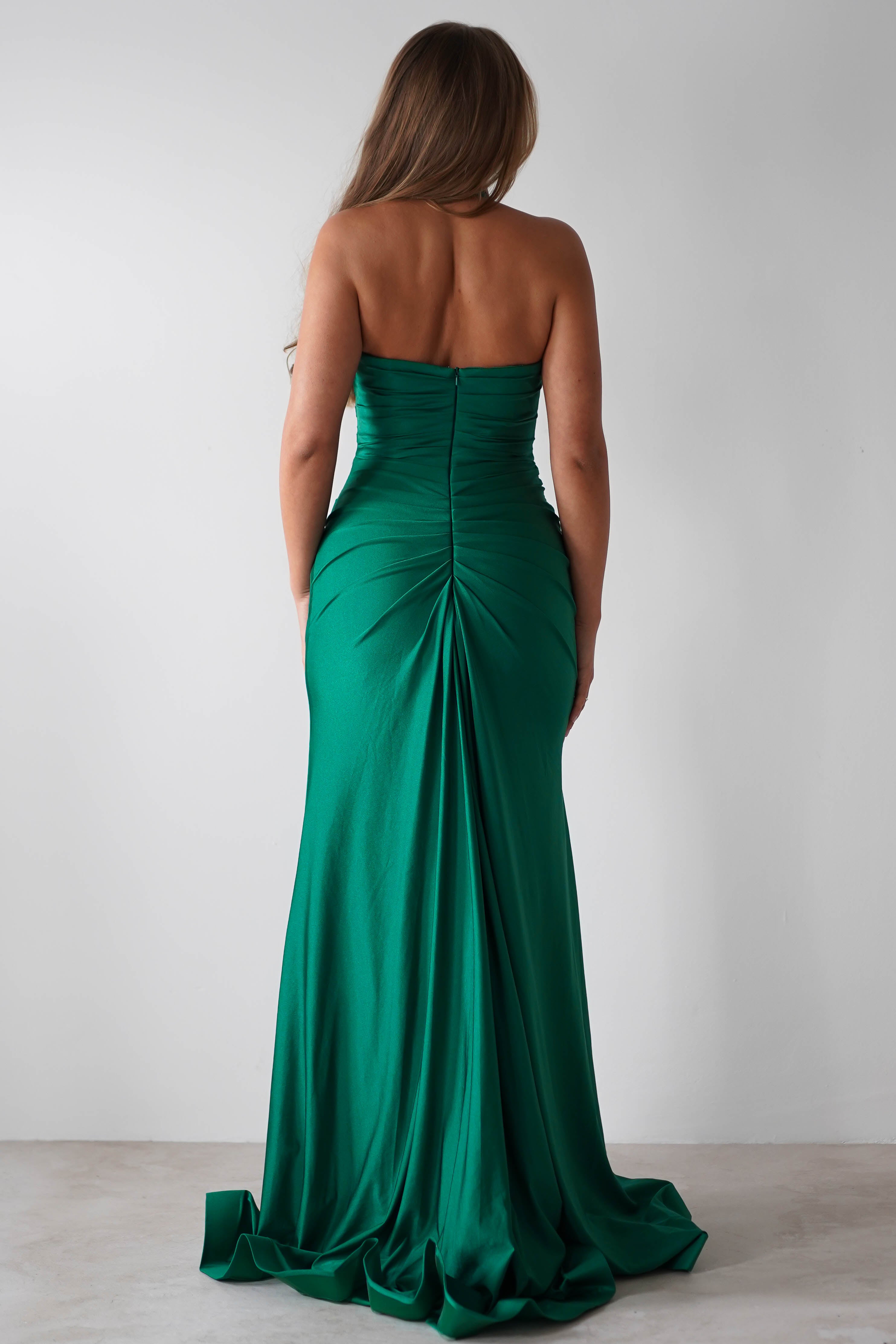 Adele Stretchy Halterneck Gown | Green | Debs & Prom | Formal Gown | Oh Hello Clothing