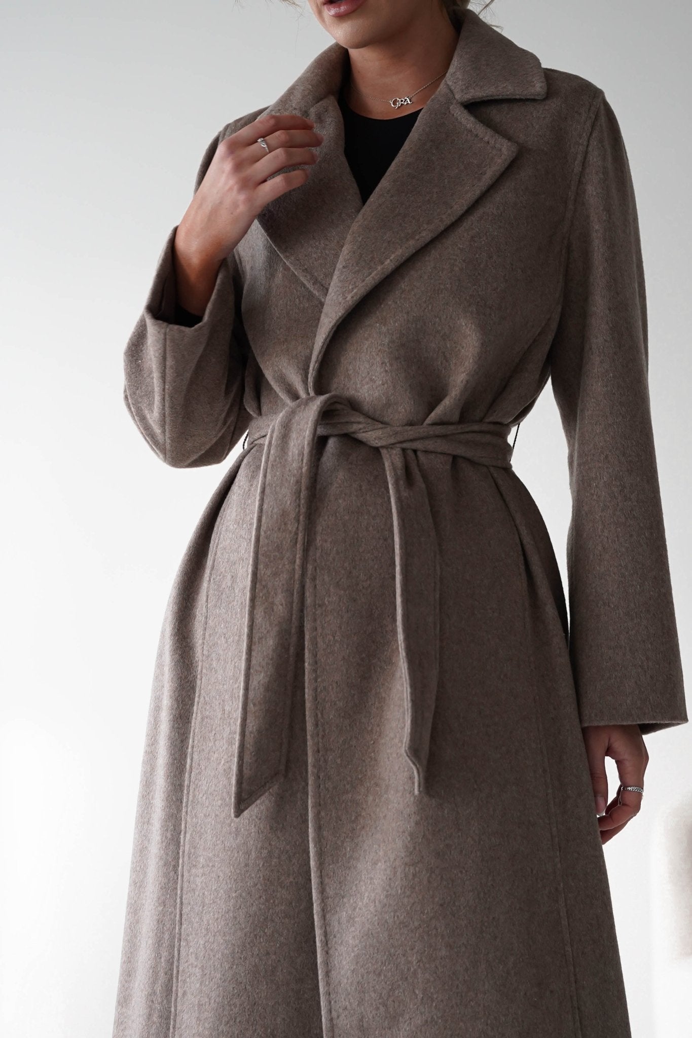 Oh Hello Clothing Blazer & Coats 1*DONE-ATTENTIF-M2533- TAUPE COAT