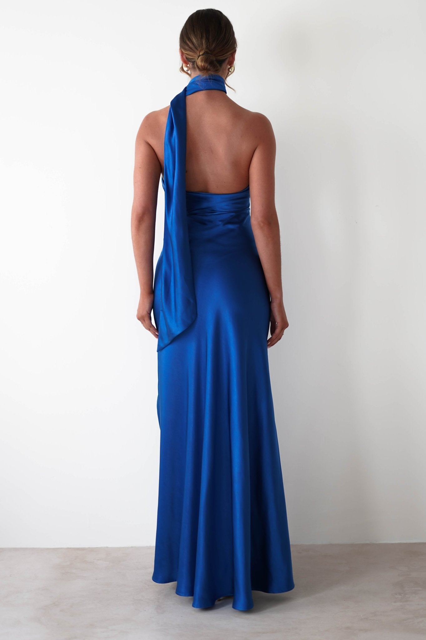 Amelda Soft Satin Maxi Gown Dress | Cobalt Blue | Debs & Prom | Formal Gown | Oh Hello Clothing