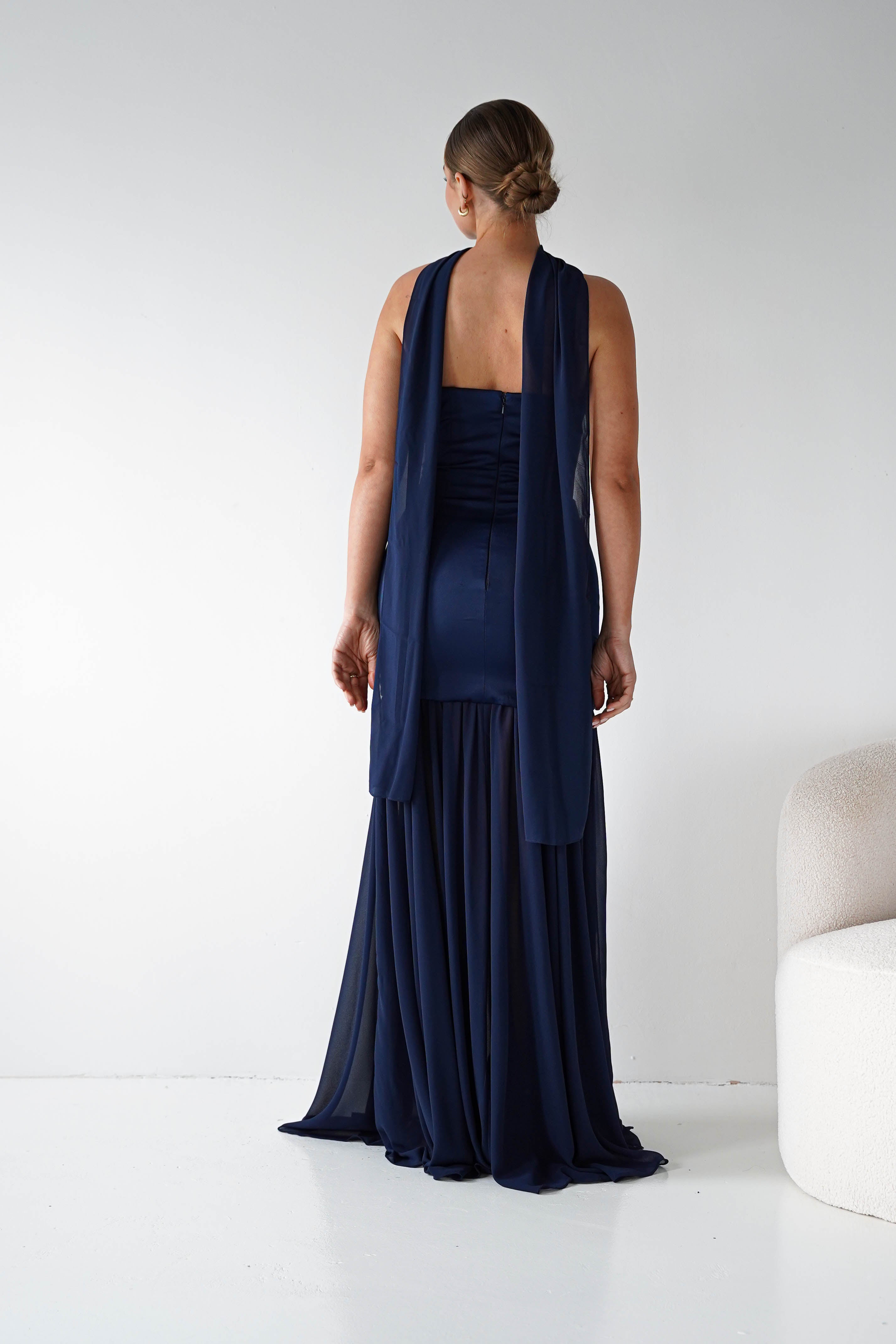 Oh Hello Clothing Women > Clothing > Dresses Amora Strapless Structured Maxi Dress | Navy