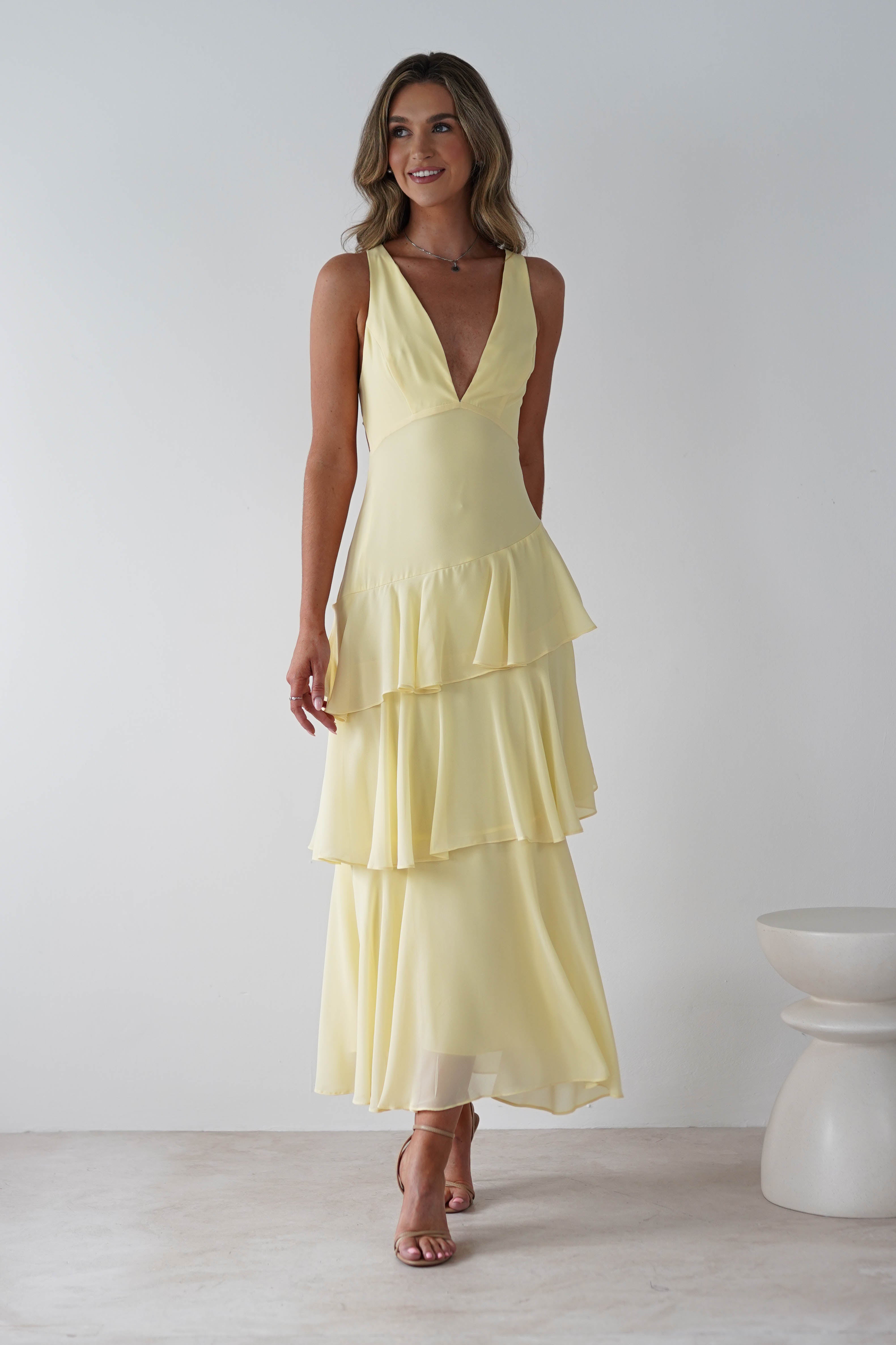 Andalusia Ruffle Maxi Dress Yellow | Wedding Guest Dress | Maxi | Oh Hello Clothing