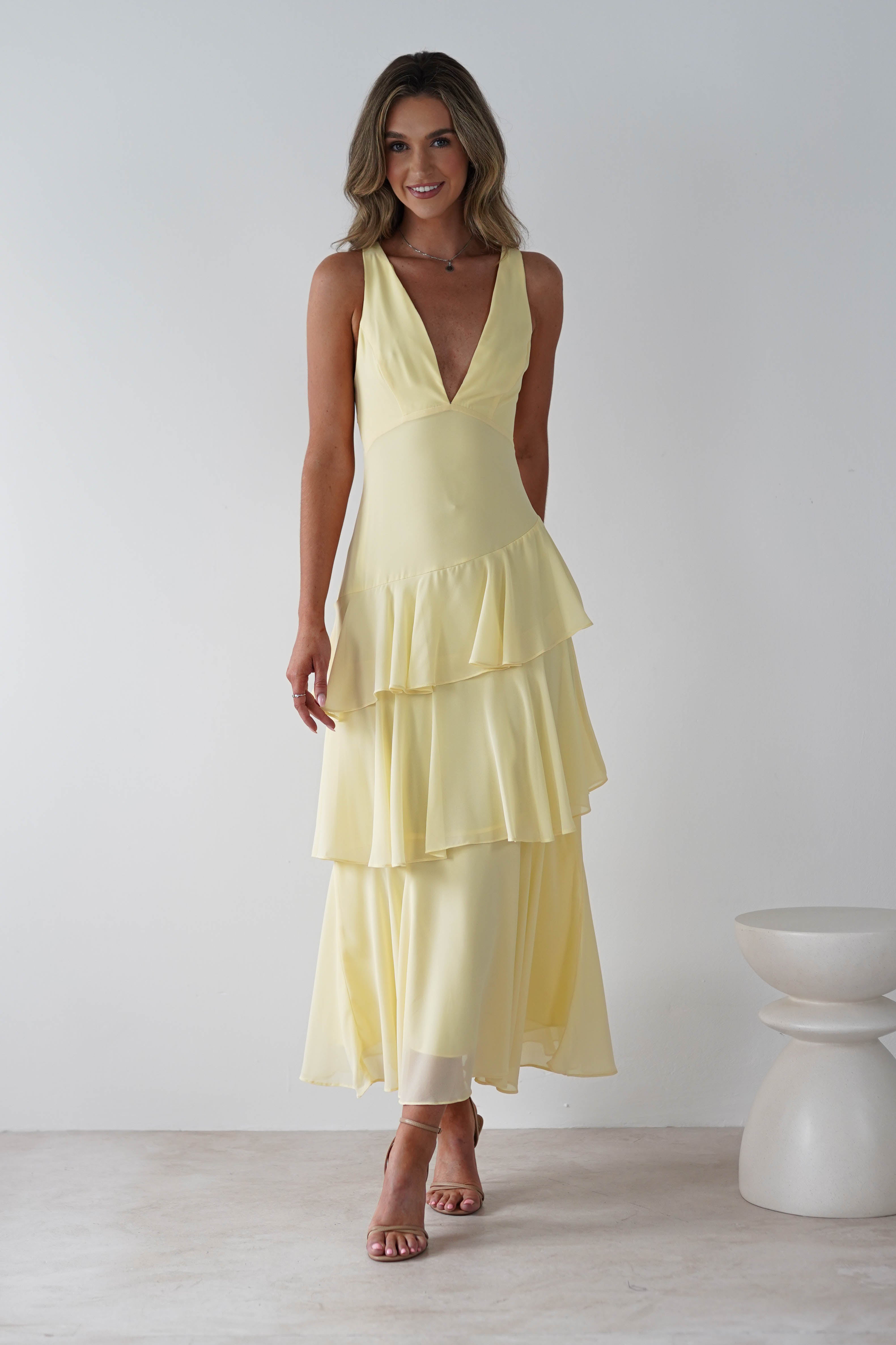 Andalusia Ruffle Maxi Dress Yellow | Wedding Guest Dress | Maxi | Oh Hello Clothing