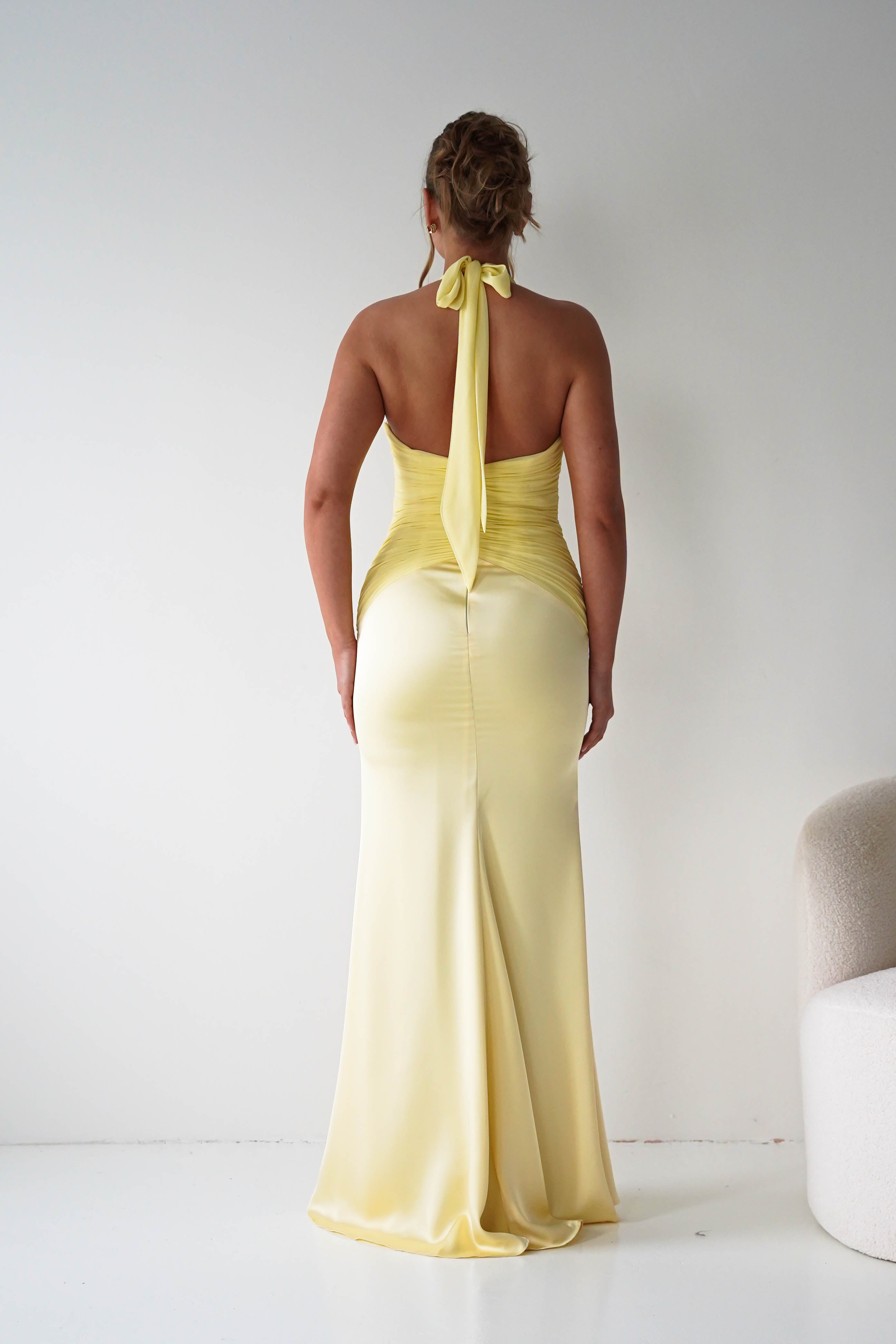Oh Hello Clothing Women > Clothing > Dresses Austin Bodycon Halterneck Maxi Dress | Yellow