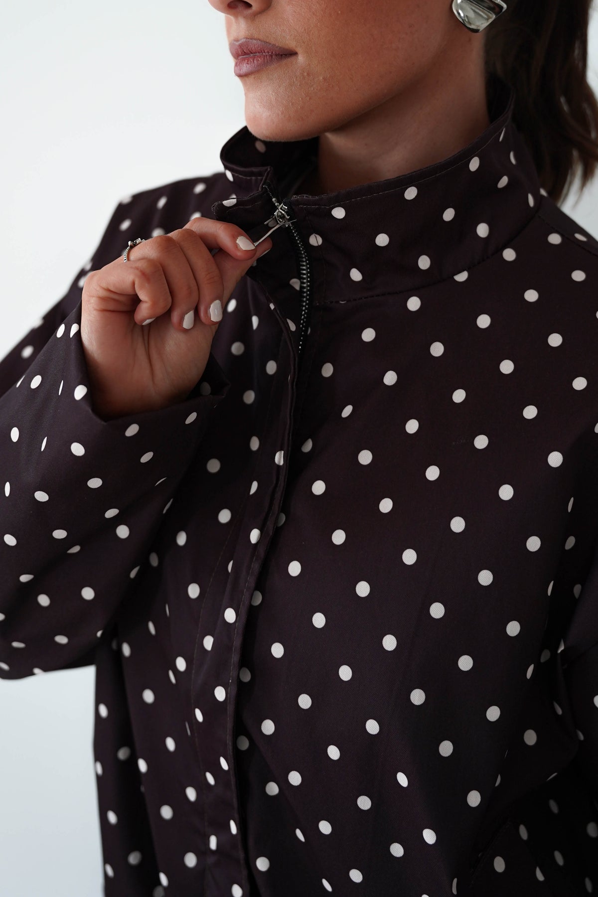 Emma & Ashley ONE SIZE (8-12) Becca Polka Dot Jacket | Brown