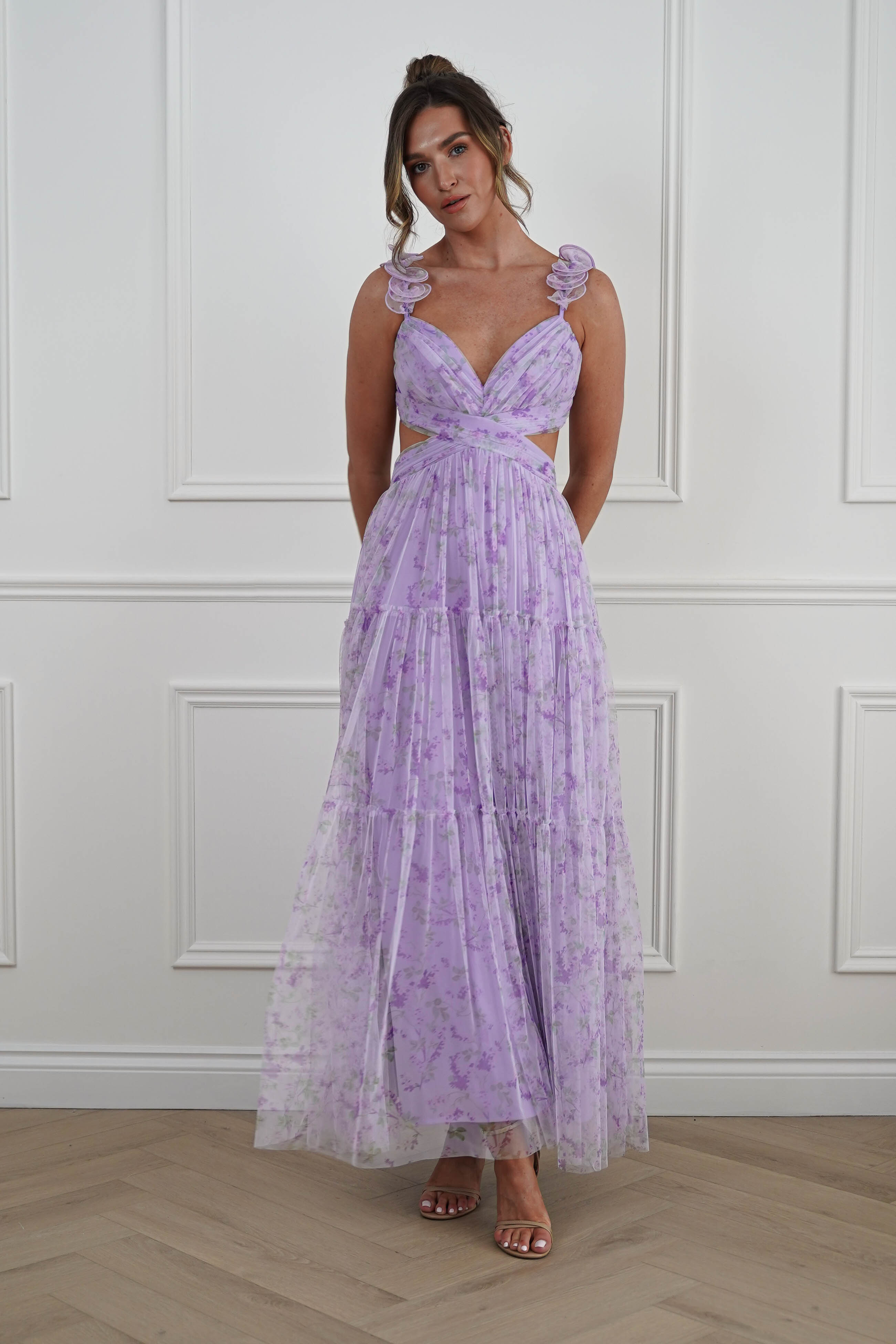 Oh Hello Clothing Women > Clothing > Dresses Bethel Floral Tulle Maxi Dress | Lavender