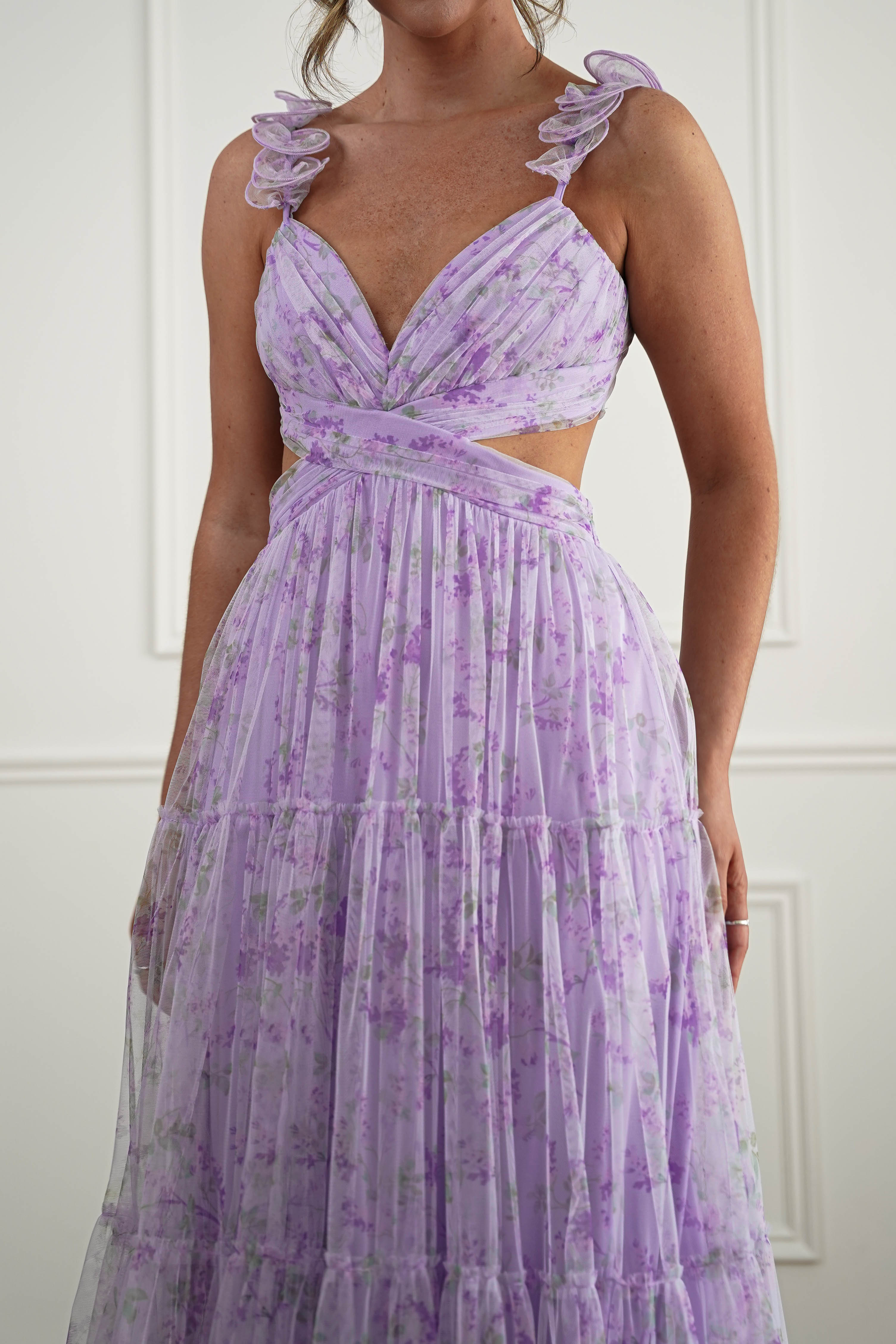 Oh Hello Clothing Women > Clothing > Dresses Bethel Floral Tulle Maxi Dress | Lavender