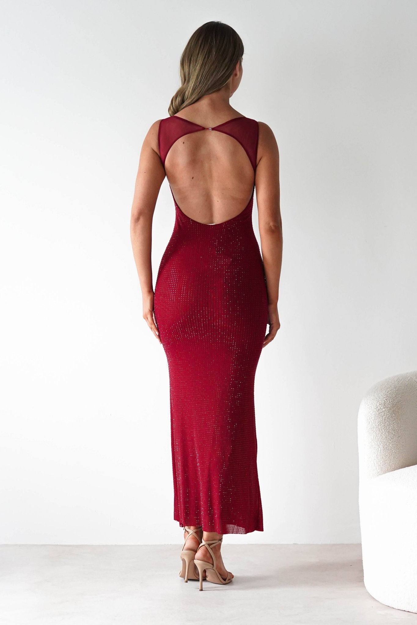 Billini Bodycon Backless Maxi Dress Red | Wedding Guest Dress | Backless | Bodycon | Oh Hello Clothing