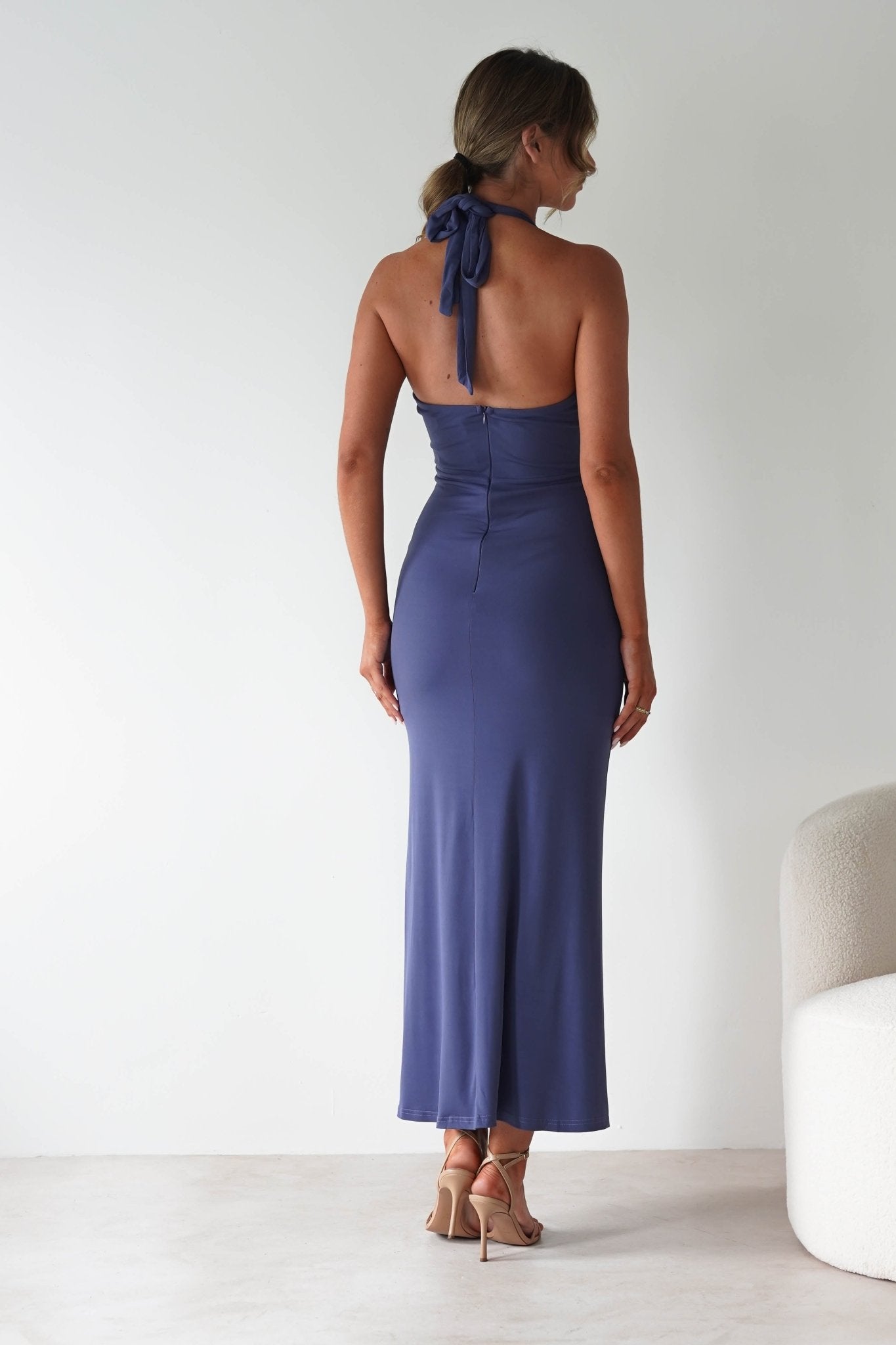 Blair Bodycon Maxi Dress Blue | Wedding Guest Dress | Bodycon | Maxi | Oh Hello Clothing
