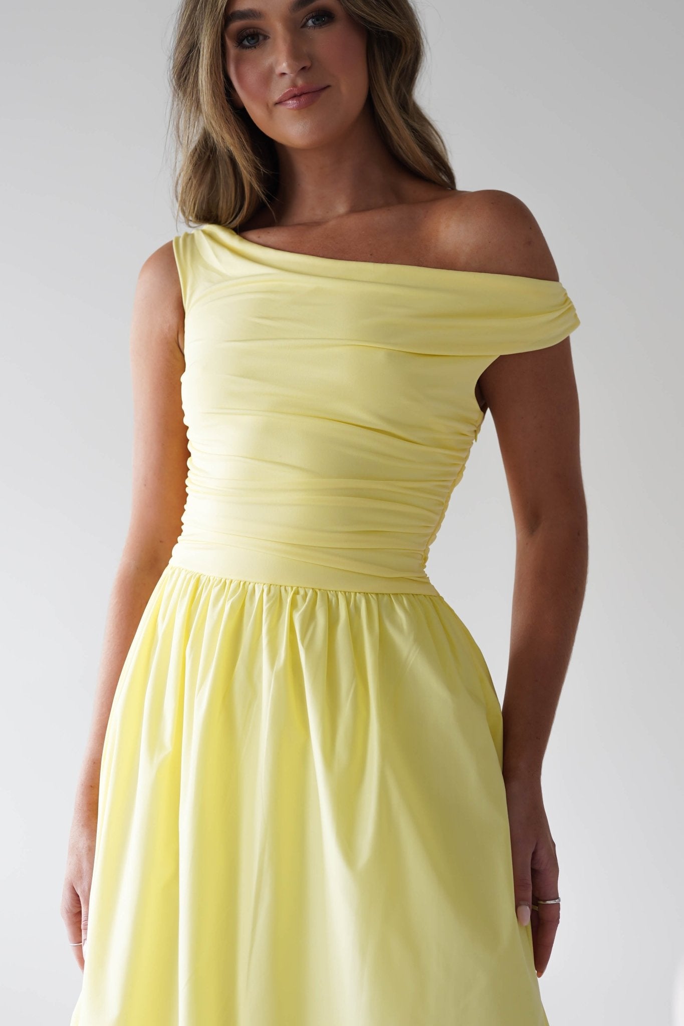 Bloom Skater Midaxi Dress Yellow | Wedding Guest Dress | Skater | Oh Hello Clothing