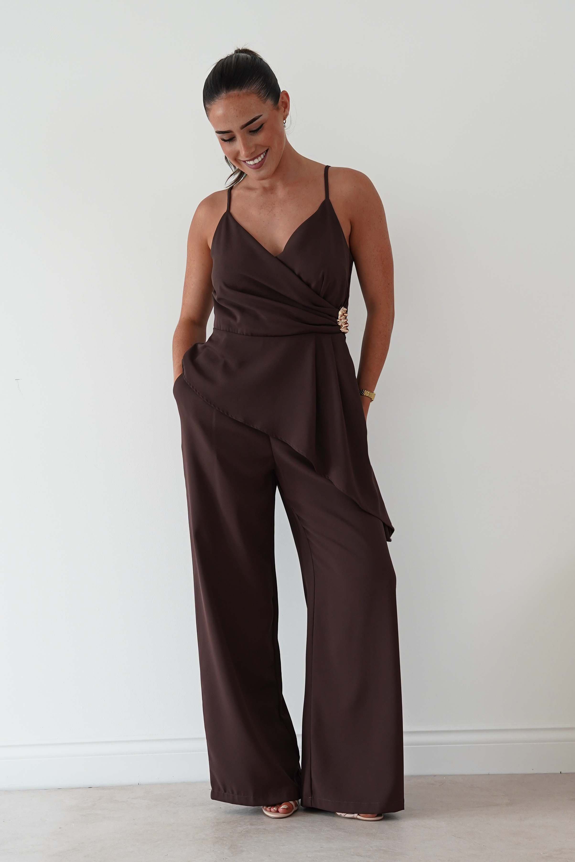 Oh Hello Clothing Women > Clothing > Dresses Bridget Asymmetric Co-Ord Set | Brown