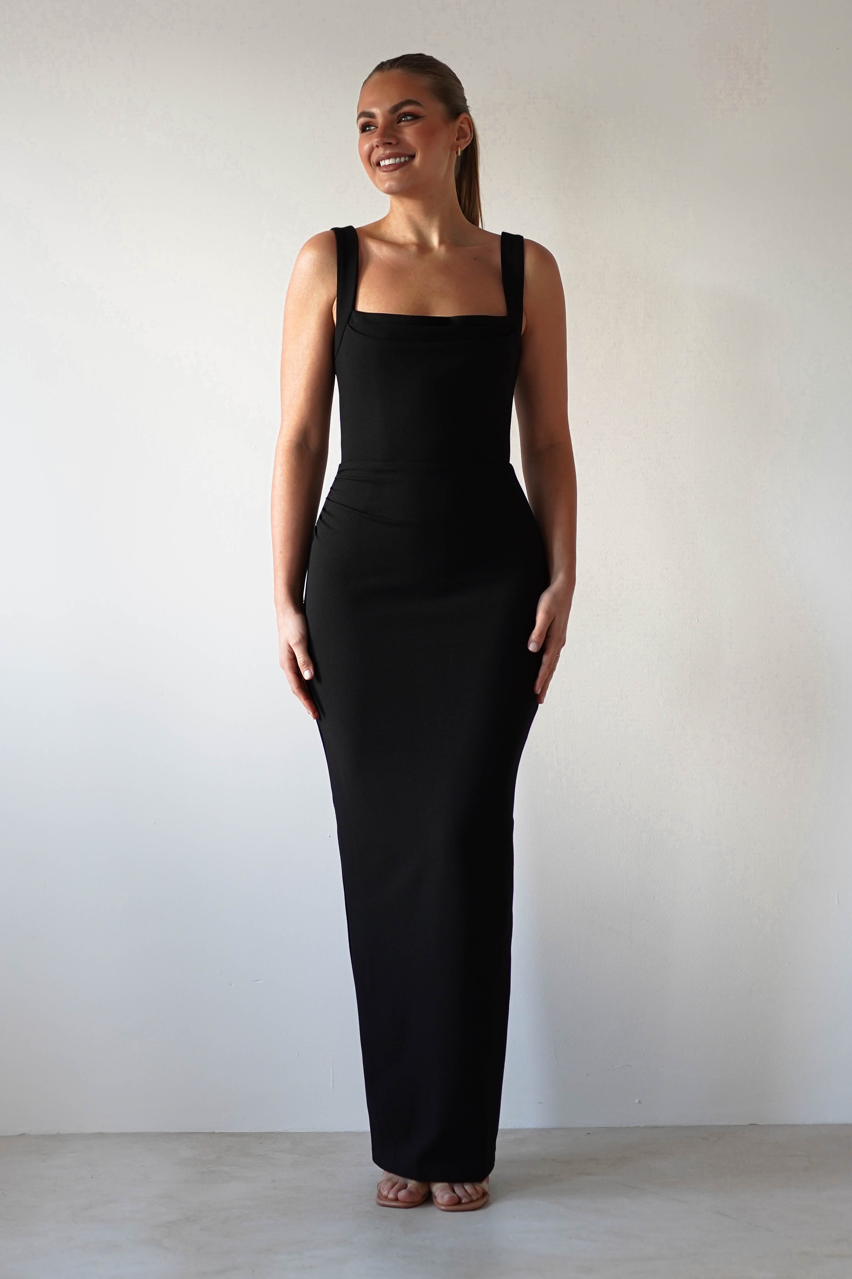 Brooke Square Neck Maxi Dress Black | Wedding Guest Dress | Square Neck | Maxi | Oh Hello Clothing
