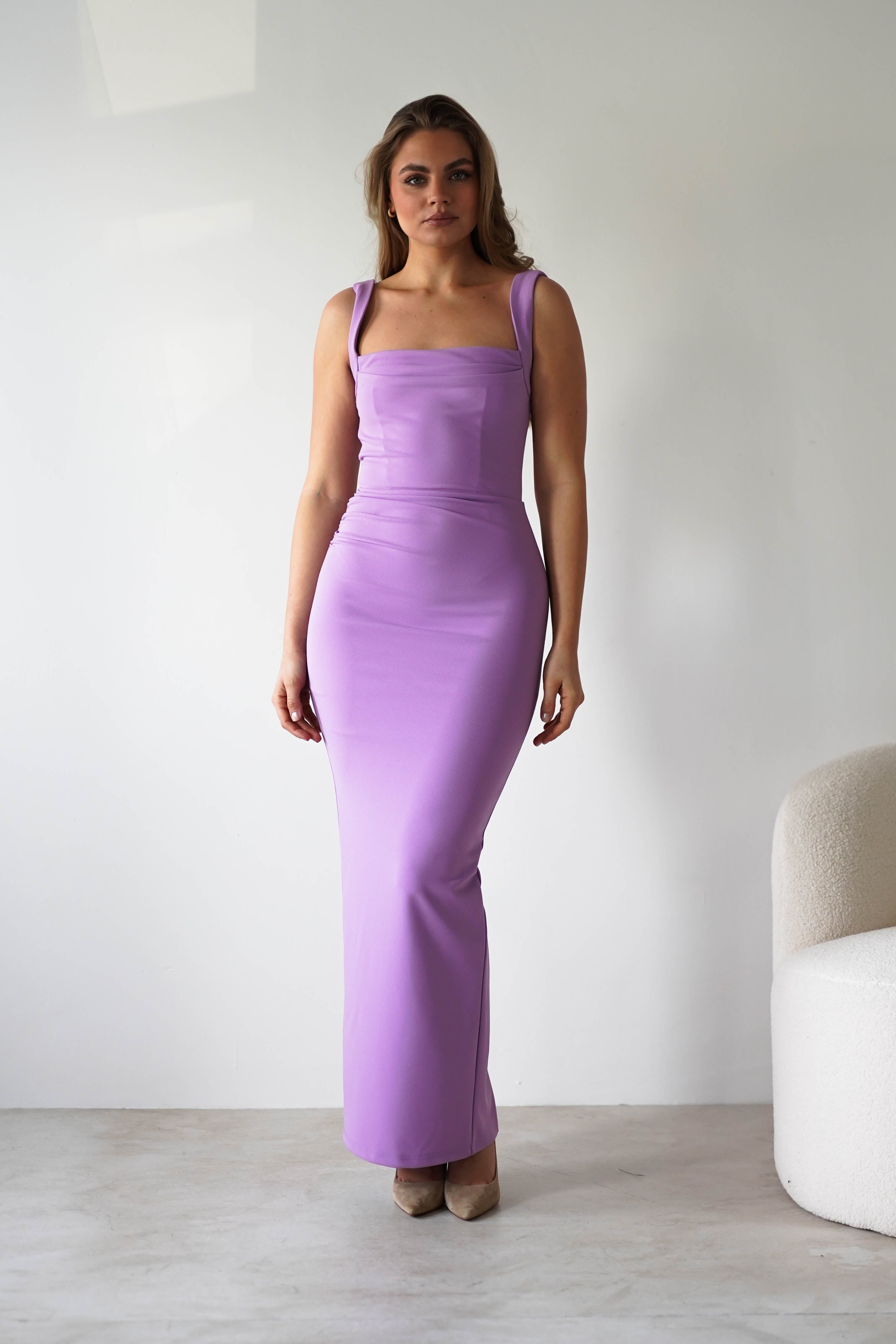 Brooke Square Neck Maxi Dress Lilac | Wedding Guest Dress | Square Neck | Maxi | Oh Hello Clothing