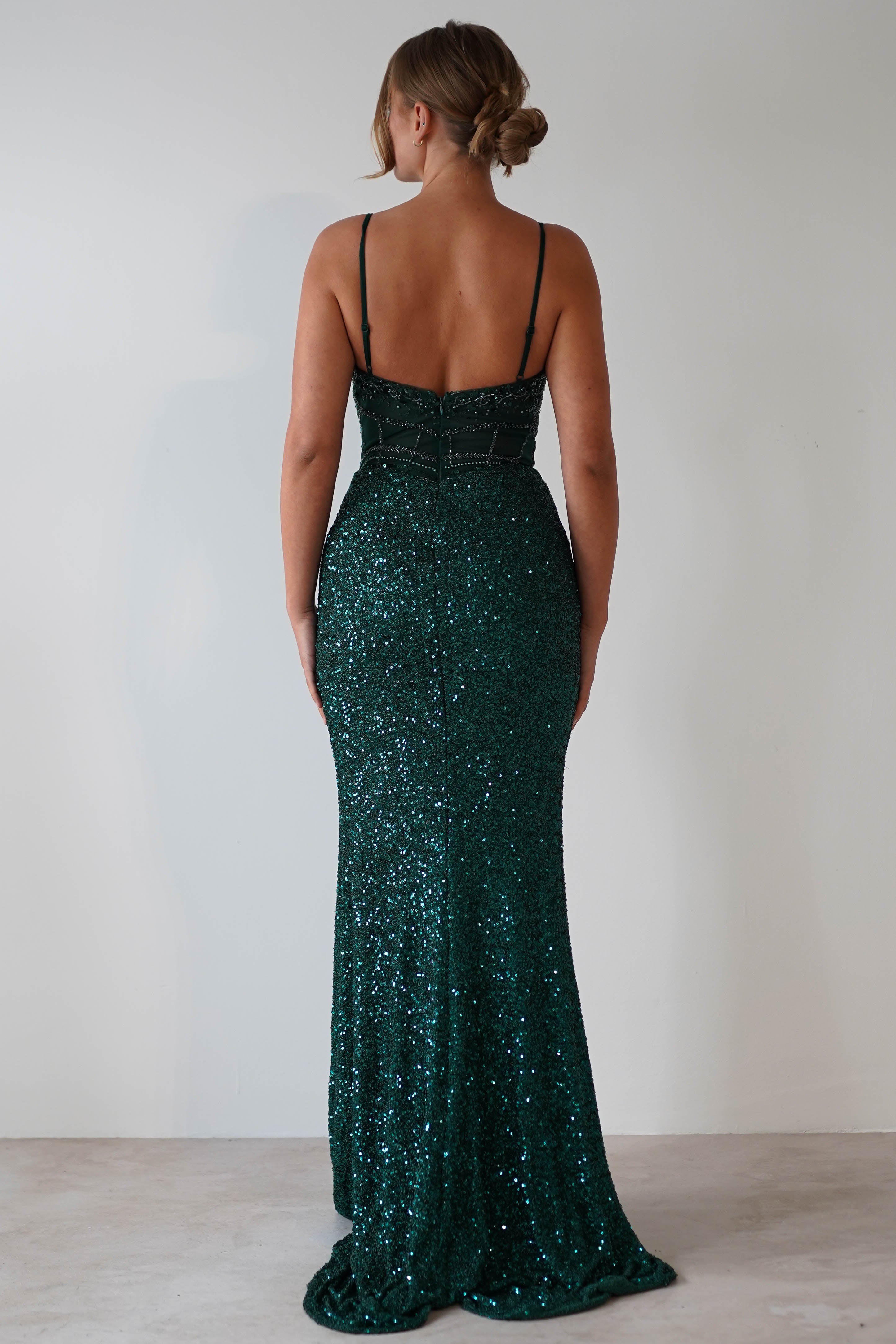 Candyce Sequin Mermaid Gown | Emerald Green | Debs & Prom | Formal Gown | Oh Hello Clothing