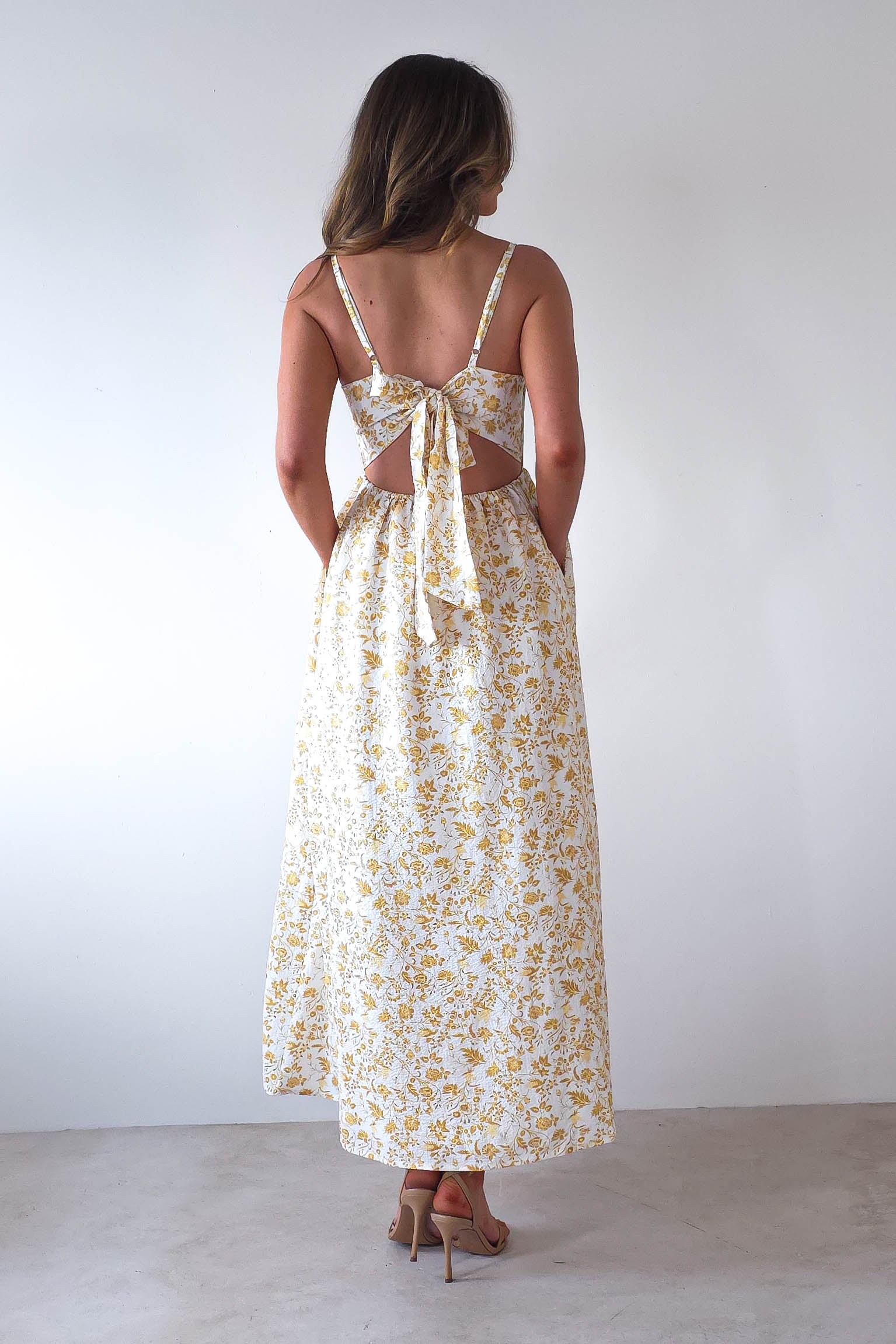 Carolyn Floral Print Maxi Dress Yellow Print | Wedding Guest Dress | Maxi | Oh Hello Clothing