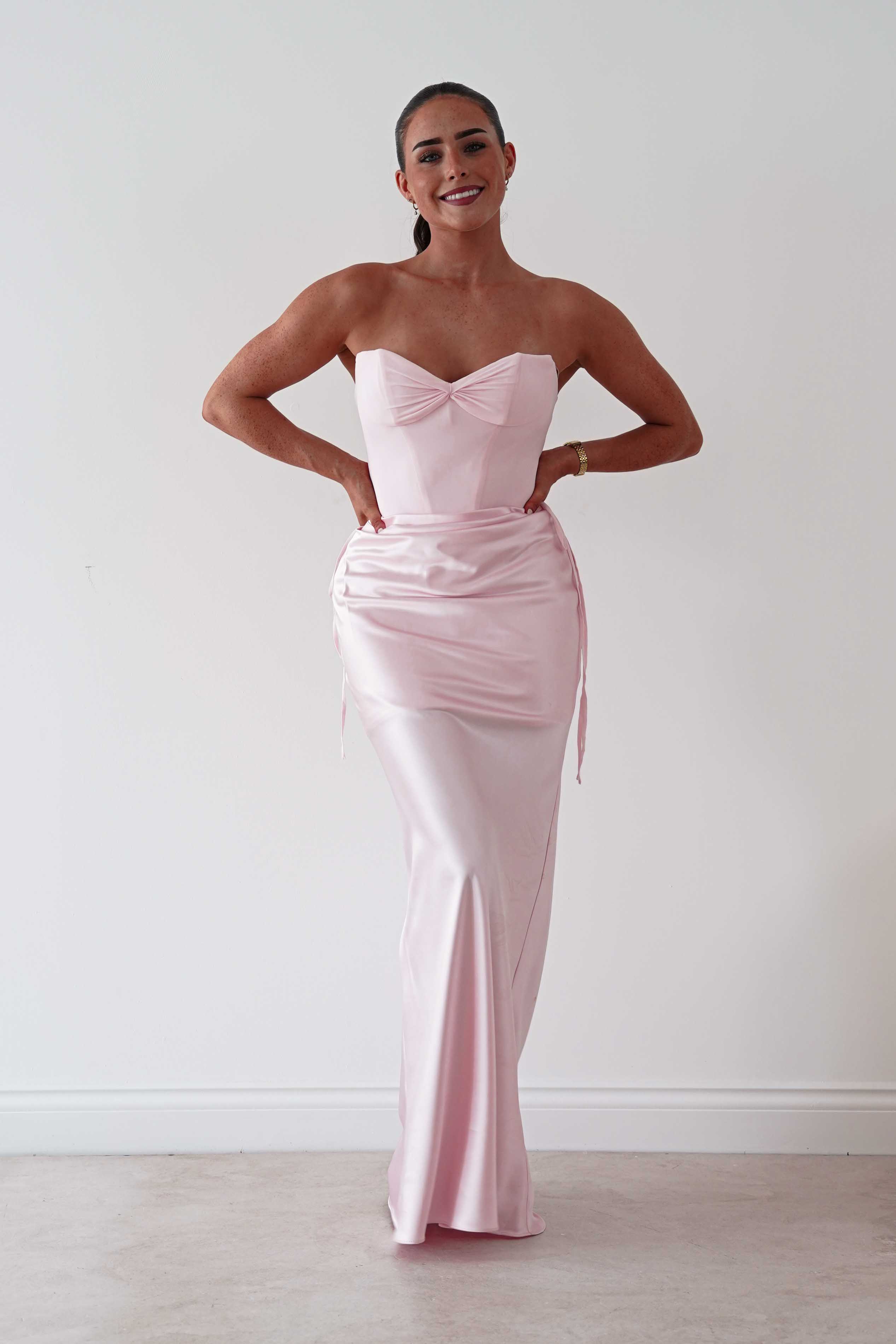 Oh Hello Clothing Dresses > Prom Dresses Cassie Strapless Corset Maxi Dress | Pink