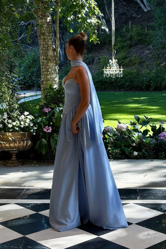 Oh Hello Clothing Dresses > Prom Dresses * DONE - Felicity Lace Up Corset Maxi Dress | Blue