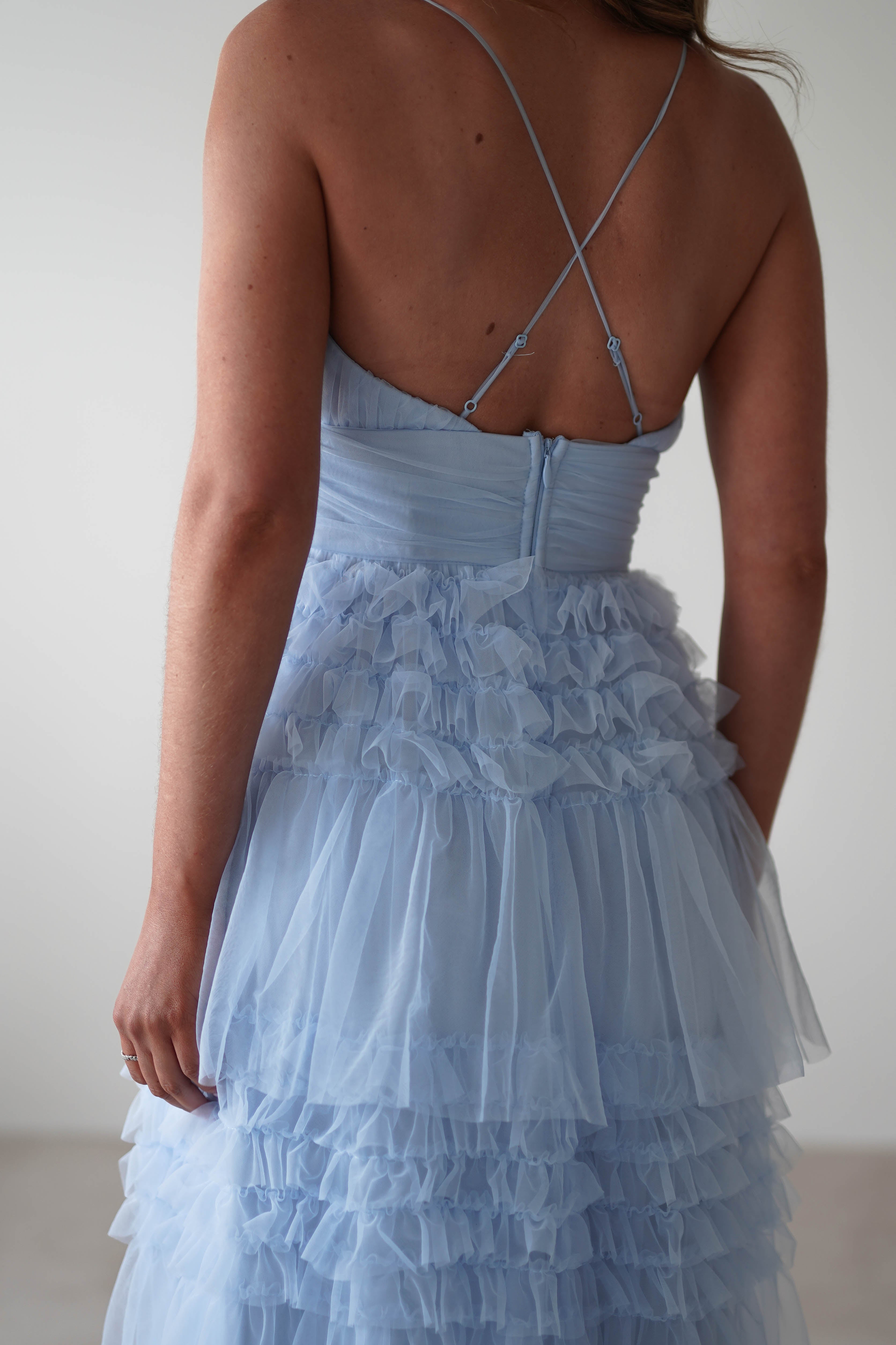 MANIJU On Sale Madeleine Tulle Layered Maxi Dress | Blue