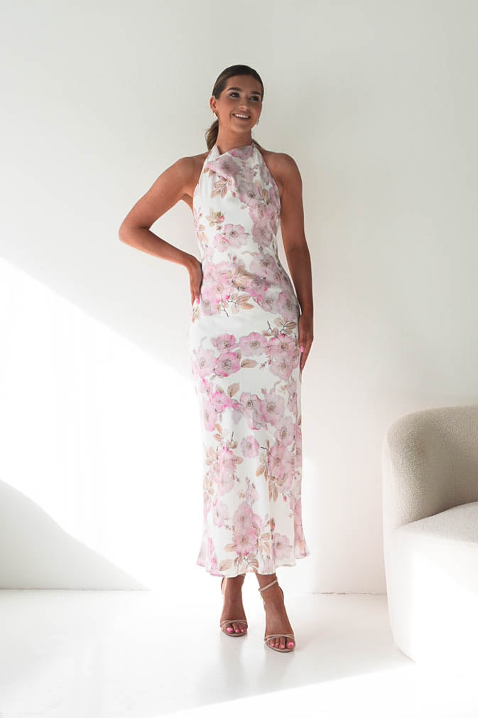 Oh Hello Clothing Women > Clothing > Dresses Elaina Halternack Floral Maxi Dress | Pink Print