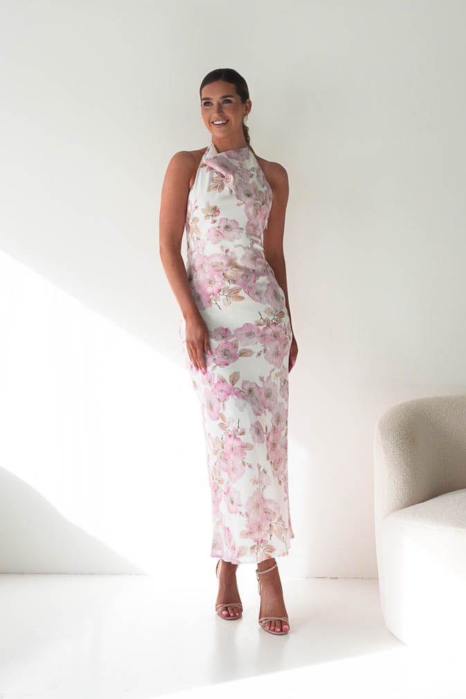 Oh Hello Clothing Women > Clothing > Dresses Elaina Halternack Floral Maxi Dress | Pink Print