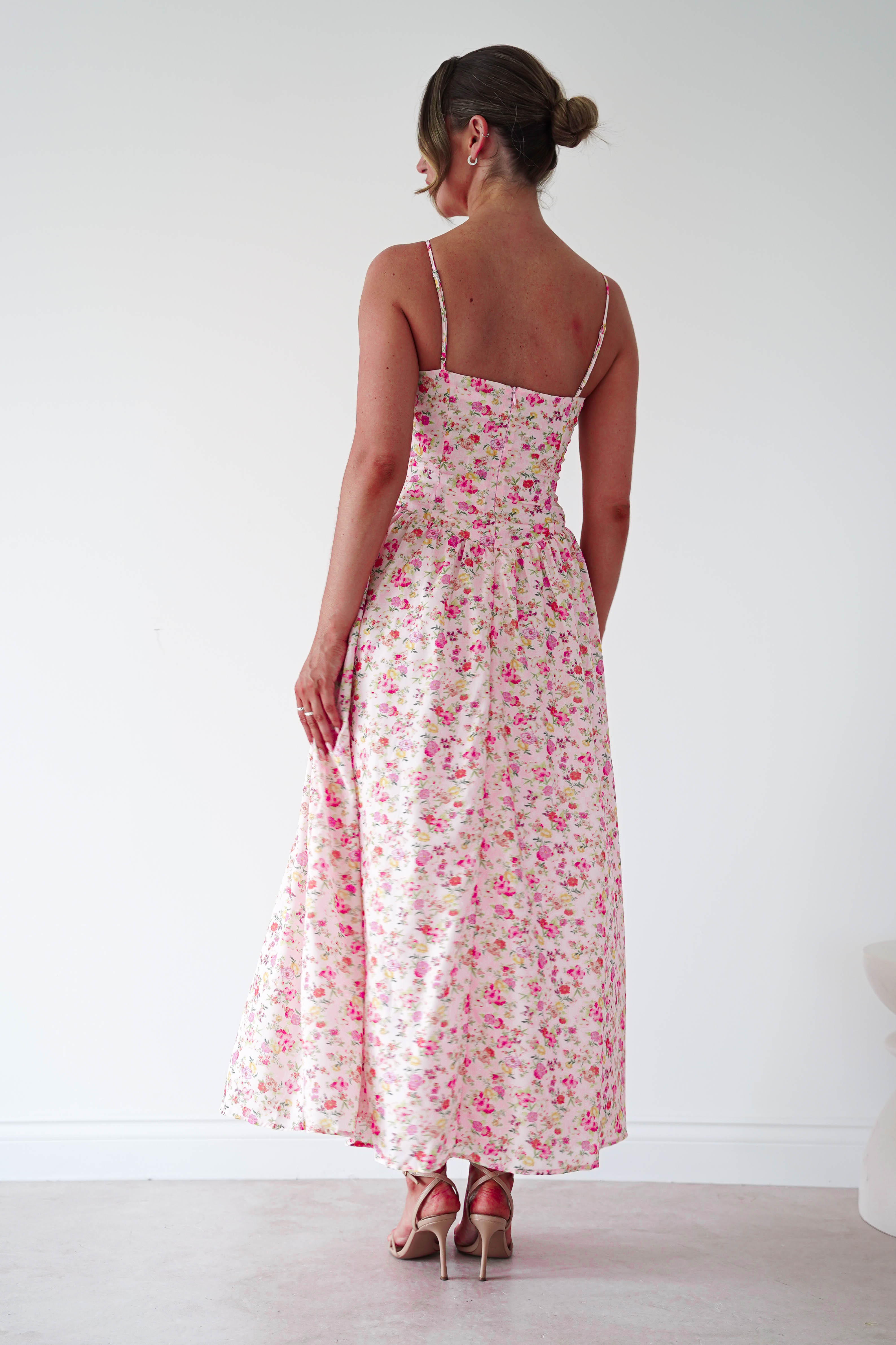 Oh Hello Clothing Dresses > Prom Dresses Elodie Floral Print Maxi Dress | Pink