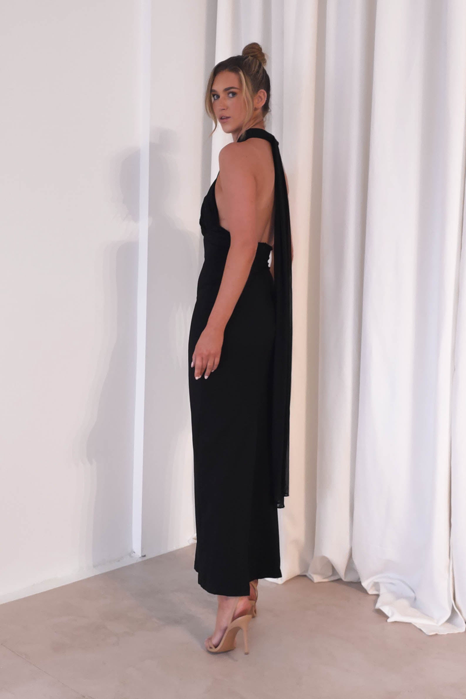 Esme Bodycon Multiway Maxi Dress Black | Wedding Guest Dress | Bodycon | Maxi | Oh Hello Clothing