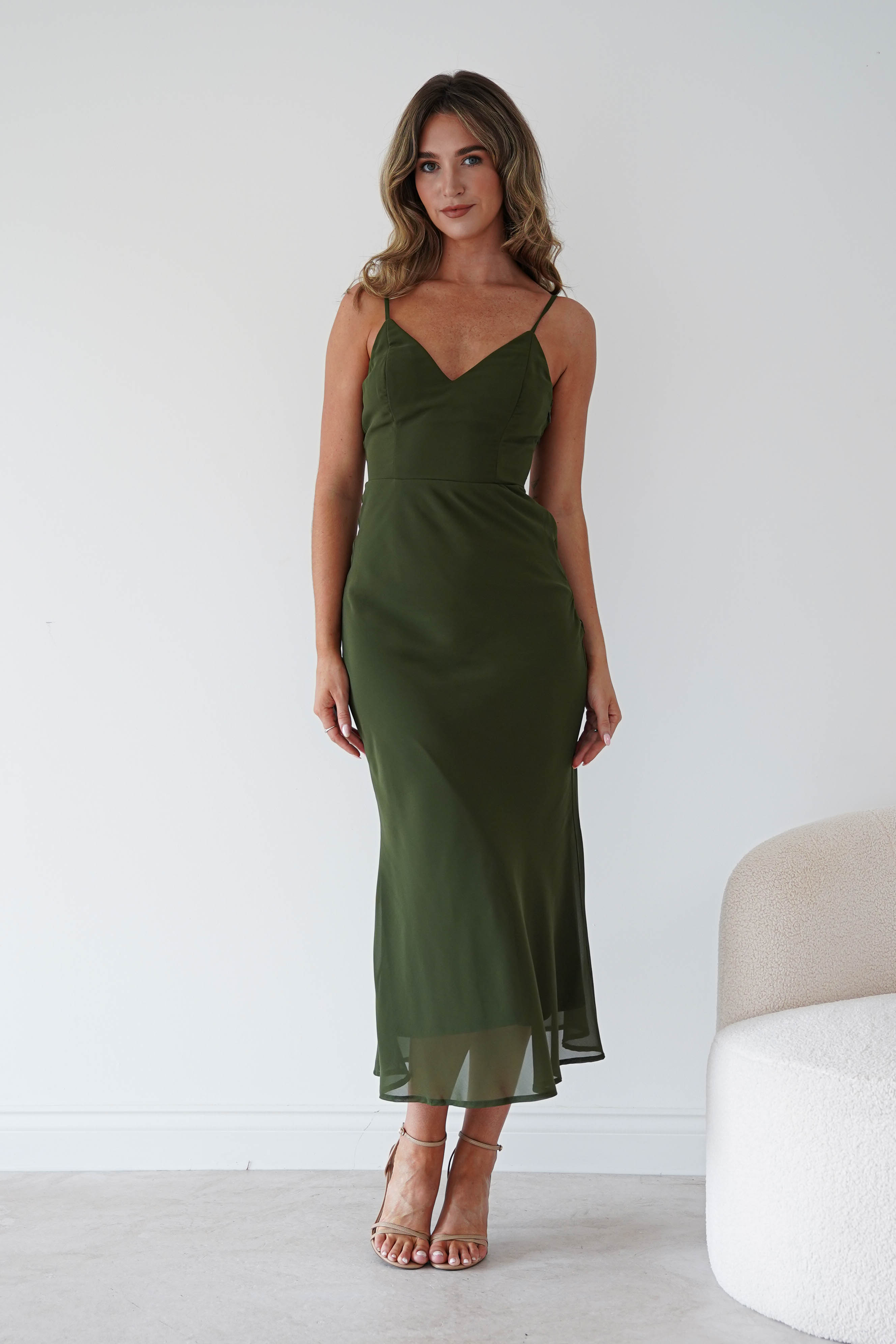 Oh Hello Clothing Women > Clothing > Dresses Fatima Sequin Cape Maxi Dress | Olive