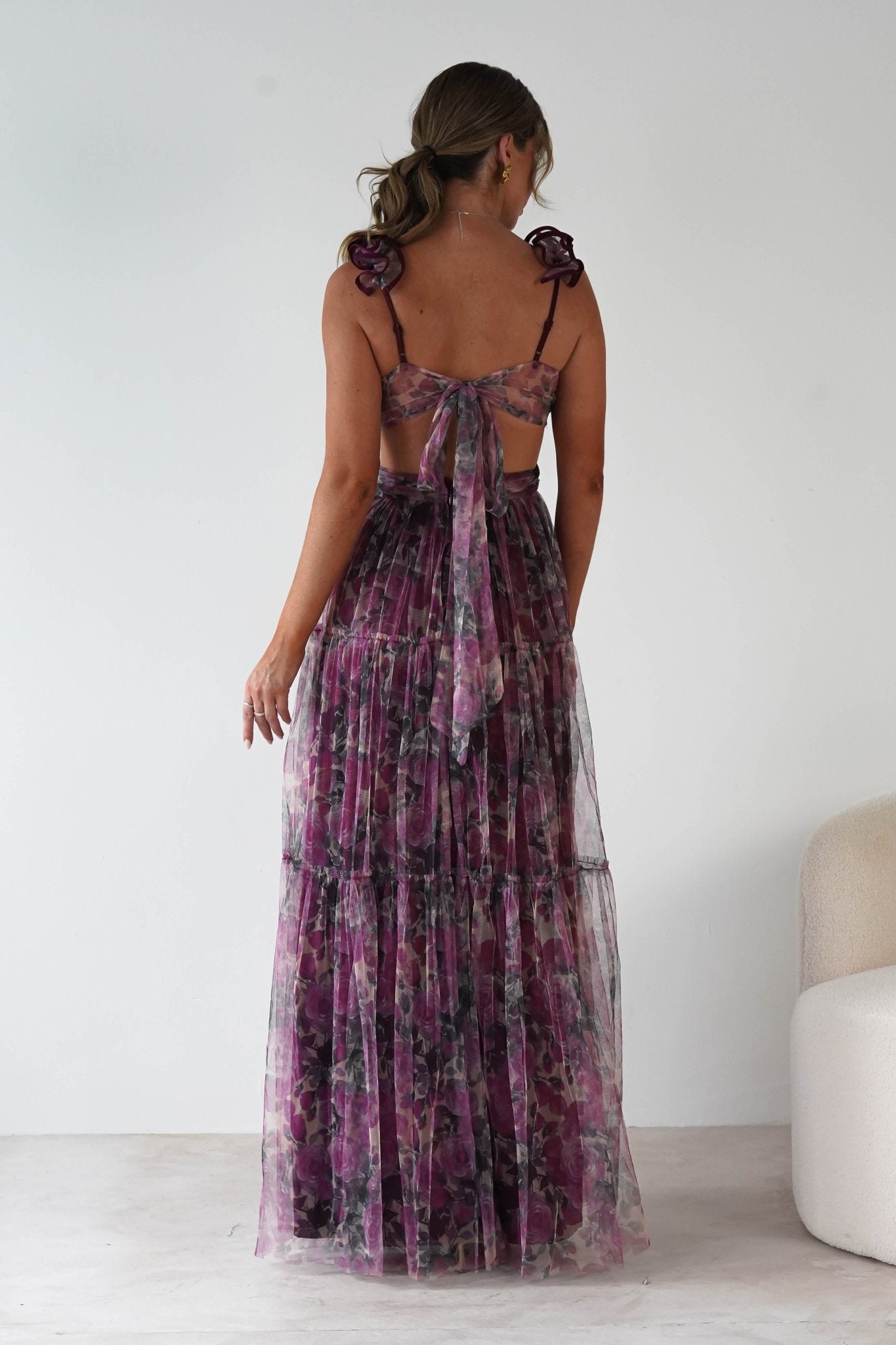 Flirtini Floral Tulle Maxi Dress Mixed Print | Wedding Guest Dress | Maxi | Oh Hello Clothing