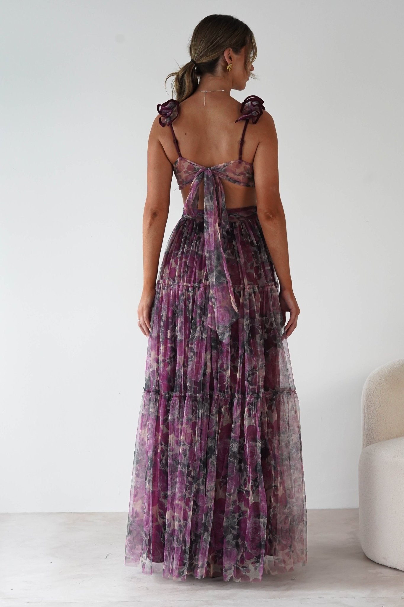 Flirtini Floral Tulle Maxi Dress Mixed Print | Wedding Guest Dress | Maxi | Oh Hello Clothing