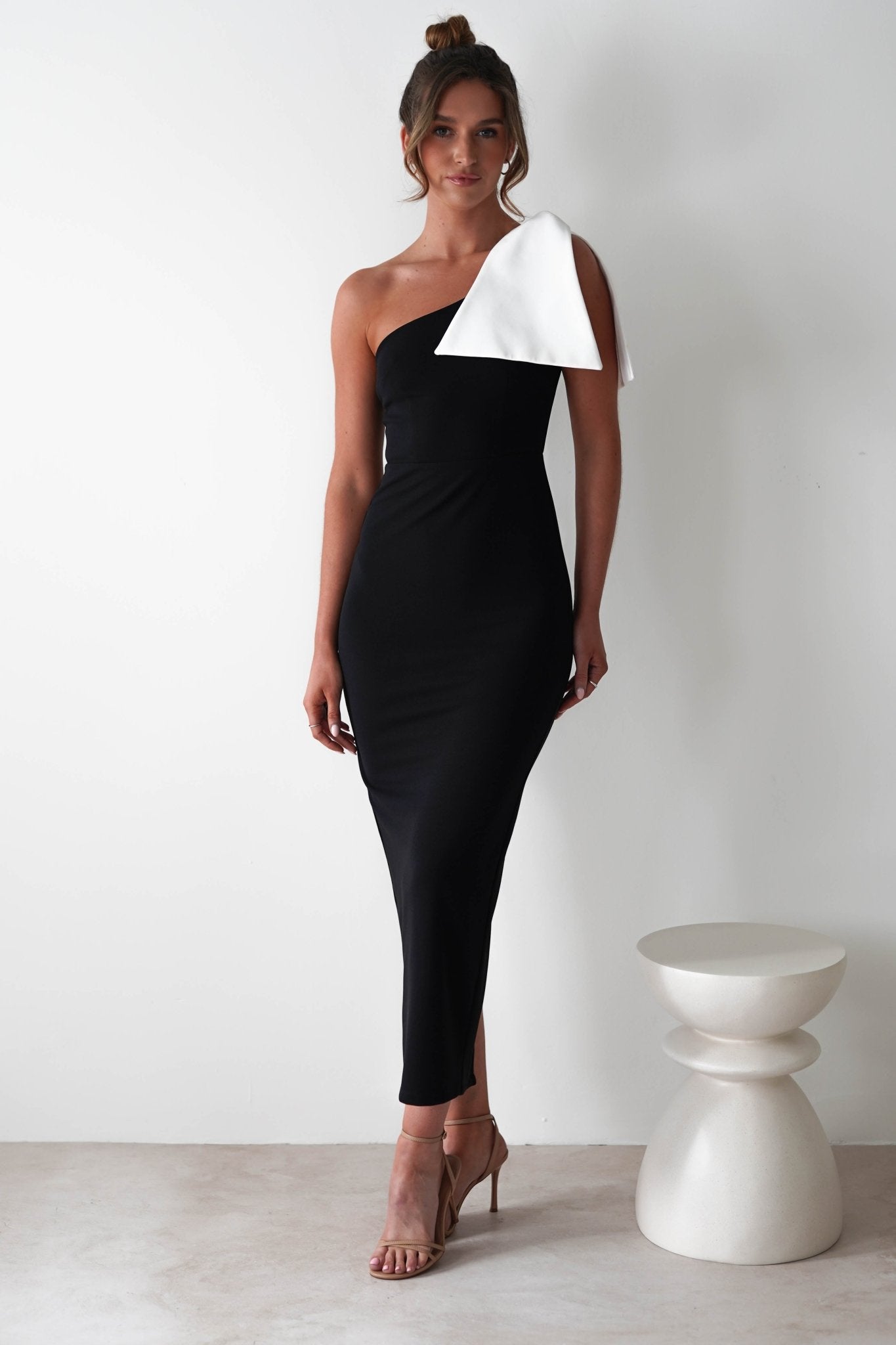 Freyja Bodycon Midi Dress Black | Wedding Guest Dress | Bodycon | Midi | Oh Hello Clothing